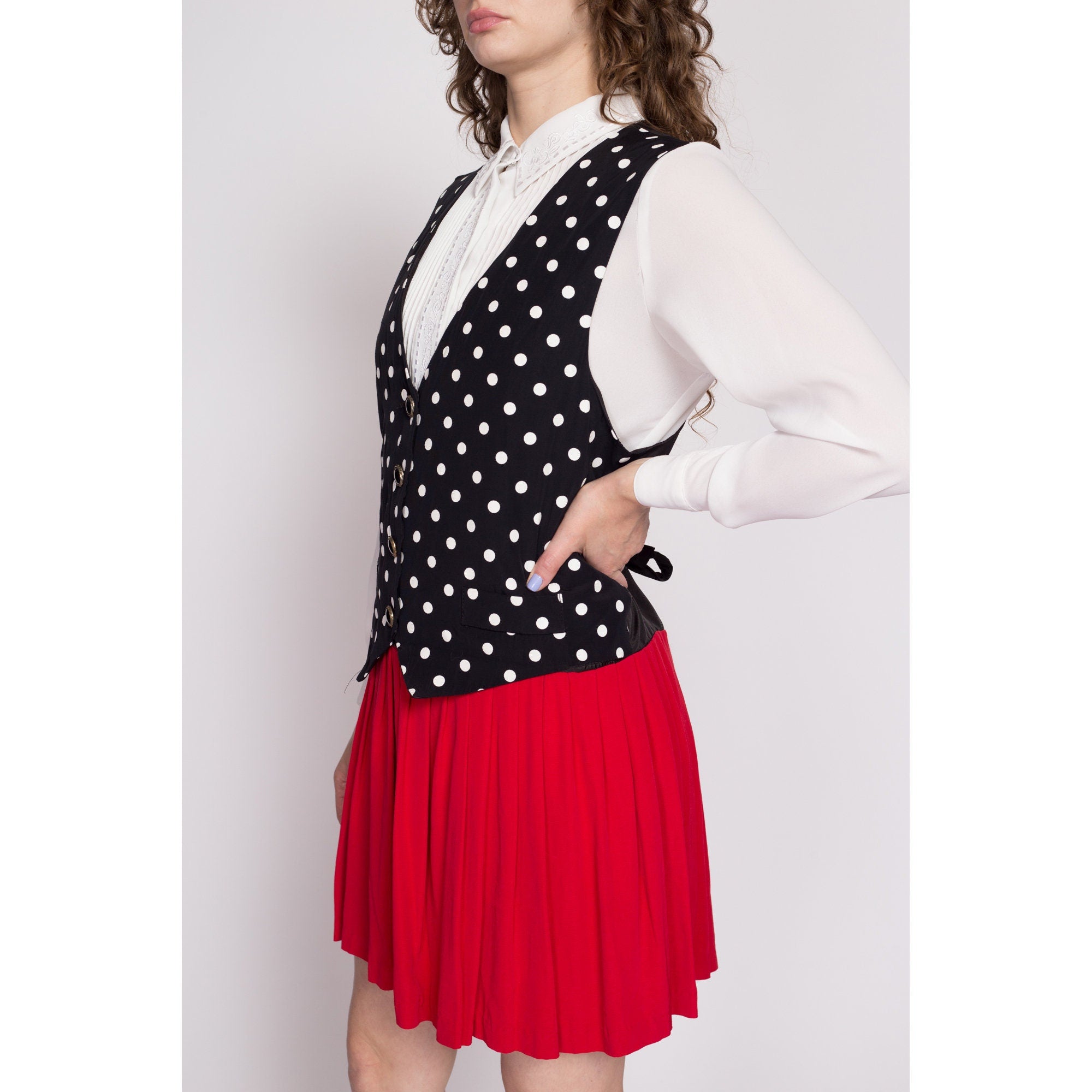 80's polka dot skirt best sale