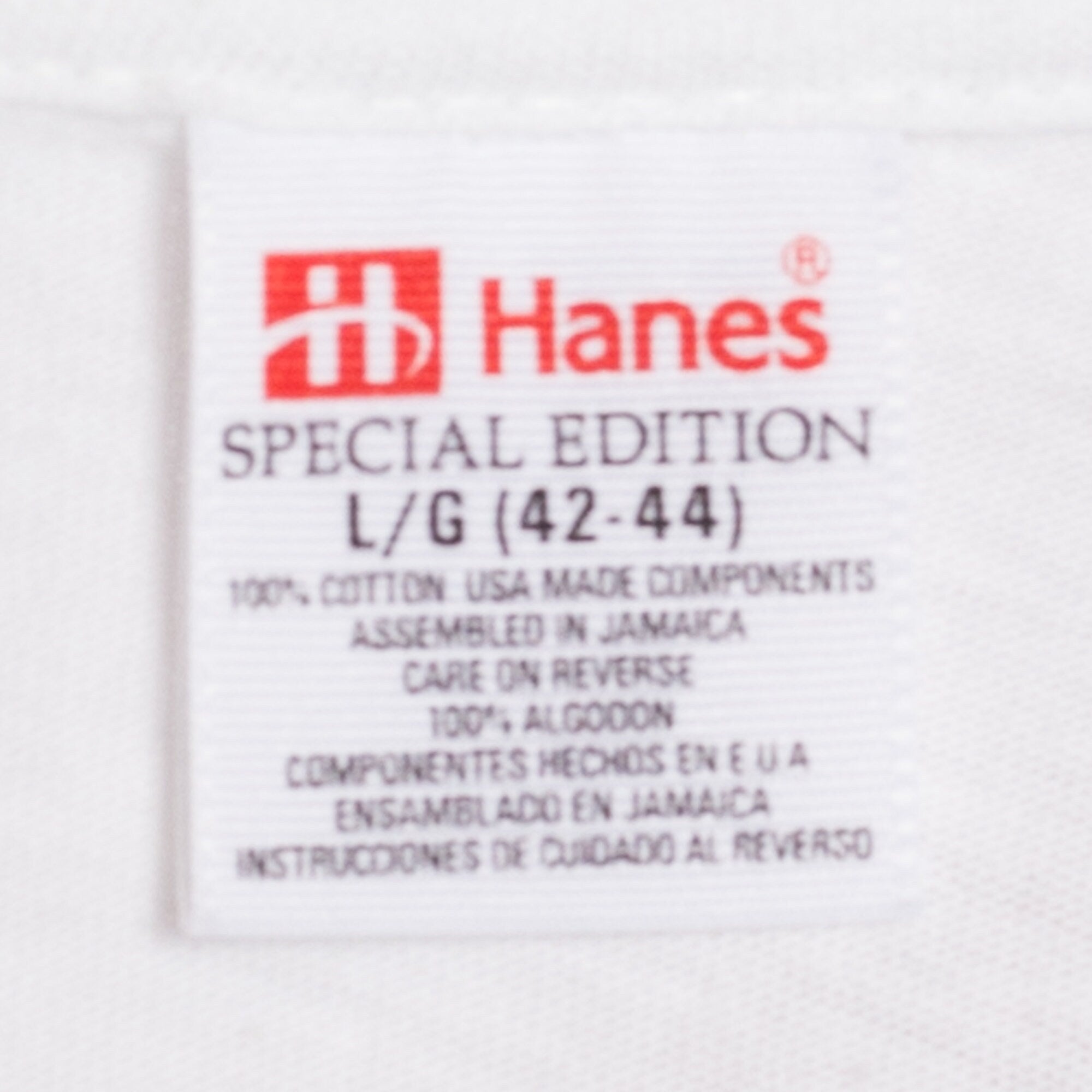 90s Hanes Single Stitch White Cotton T Shirt - Medium & Large