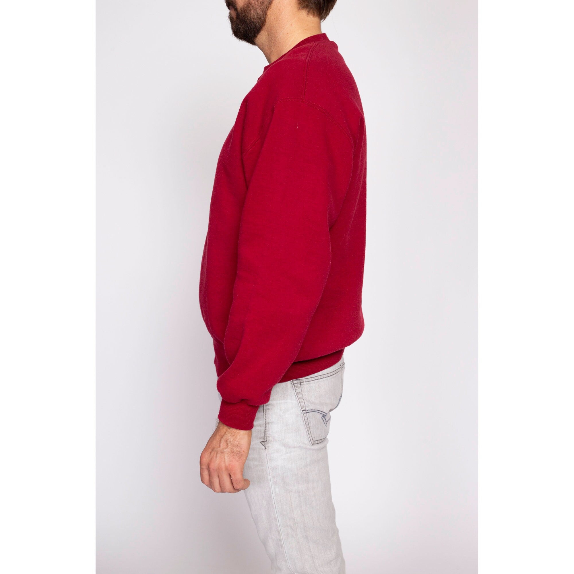 Plain red best sale sweatshirt mens