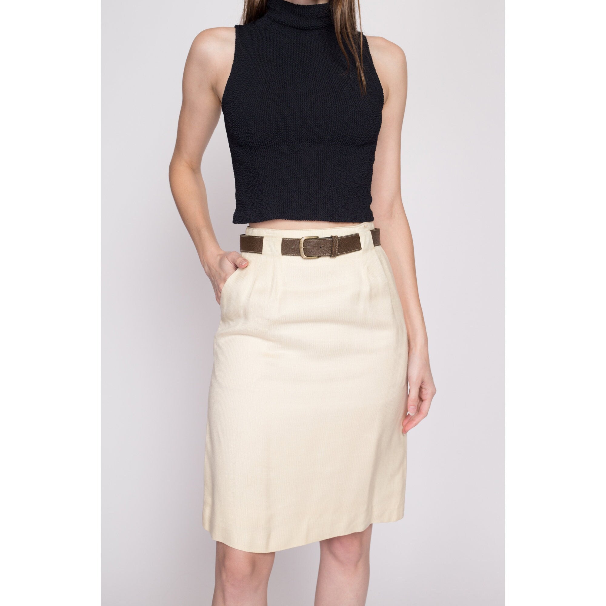 70s belted cheap skirt