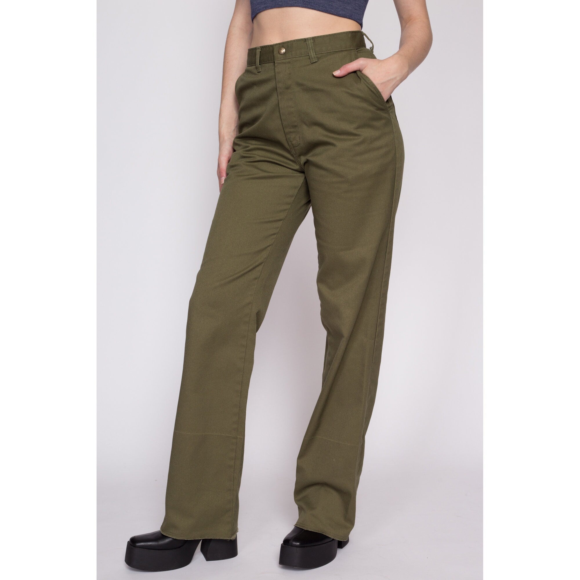 70s Boy Scout Uniform Pants - Men's Small, Women's Medium, 28.5