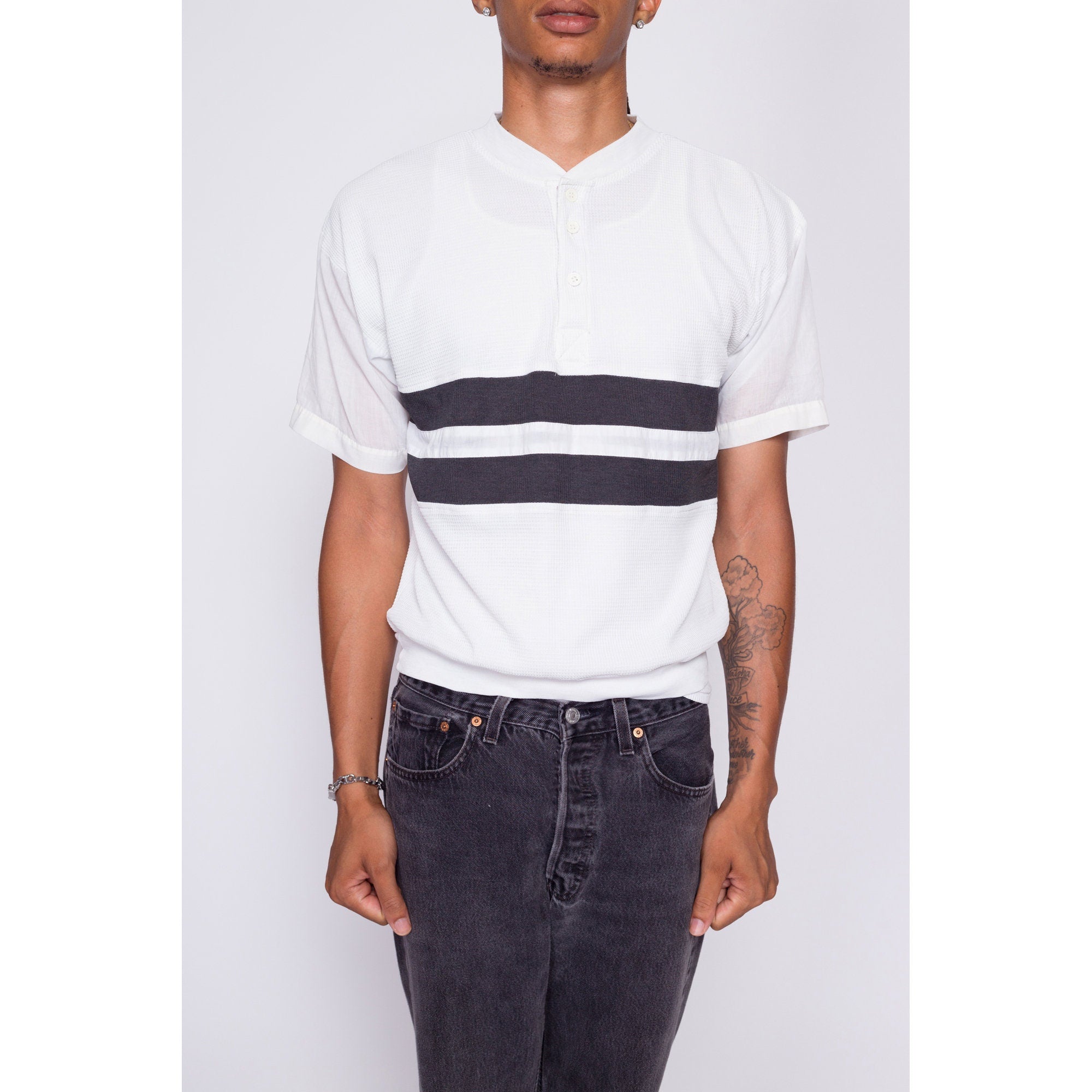 Vintage black and white striped outlet shirt