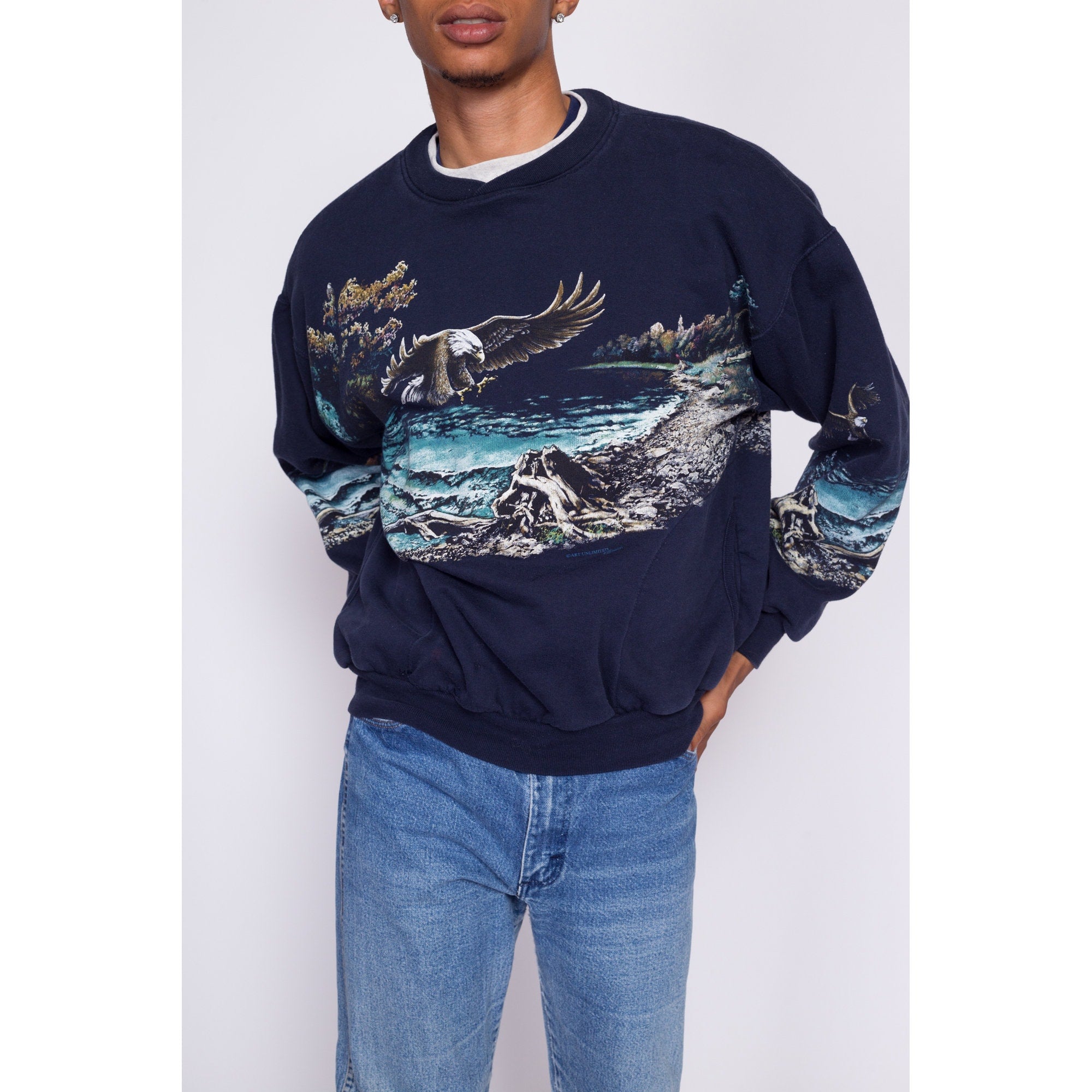 90s Bald Eagle Sweatshirt - Men's Large