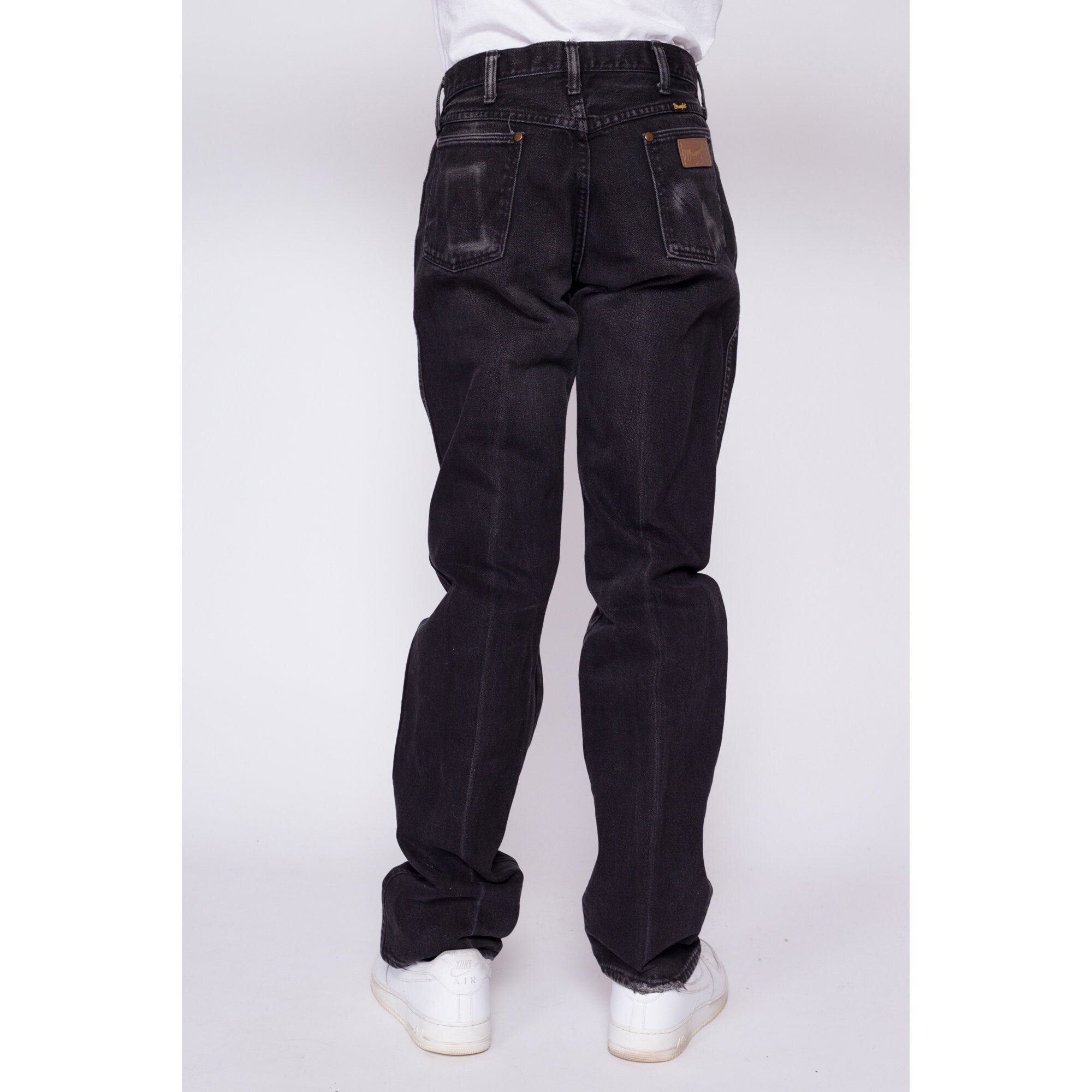 70s 80s Wrangler Black Jeans - 33x36