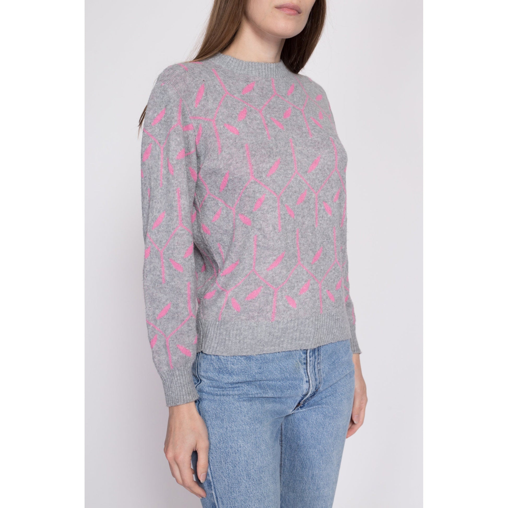 LOUIS VUITTON LV Floral Print Round Neck Long Sleeve Sweater For