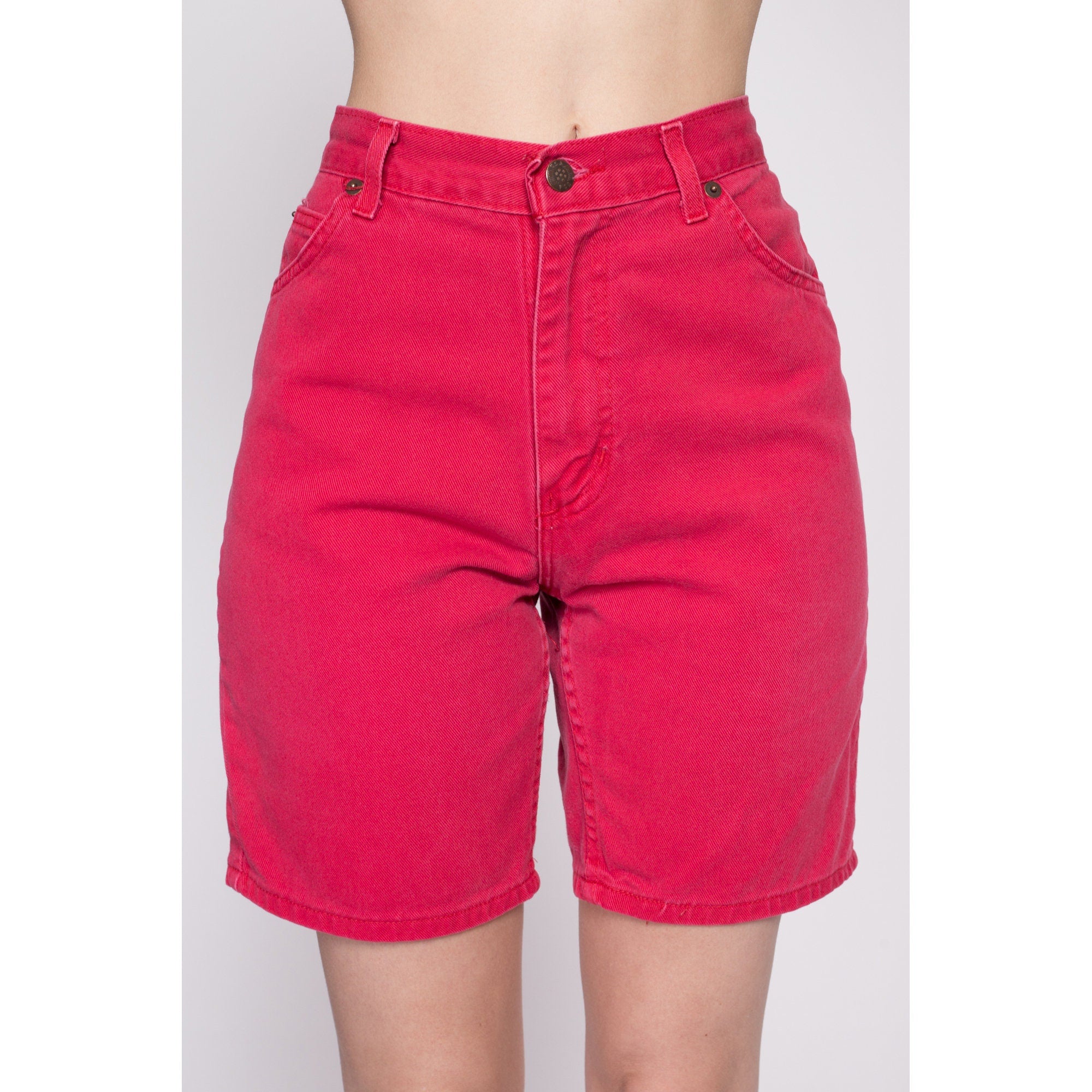 90s Red High Waisted Jean Shorts Extra Small 25