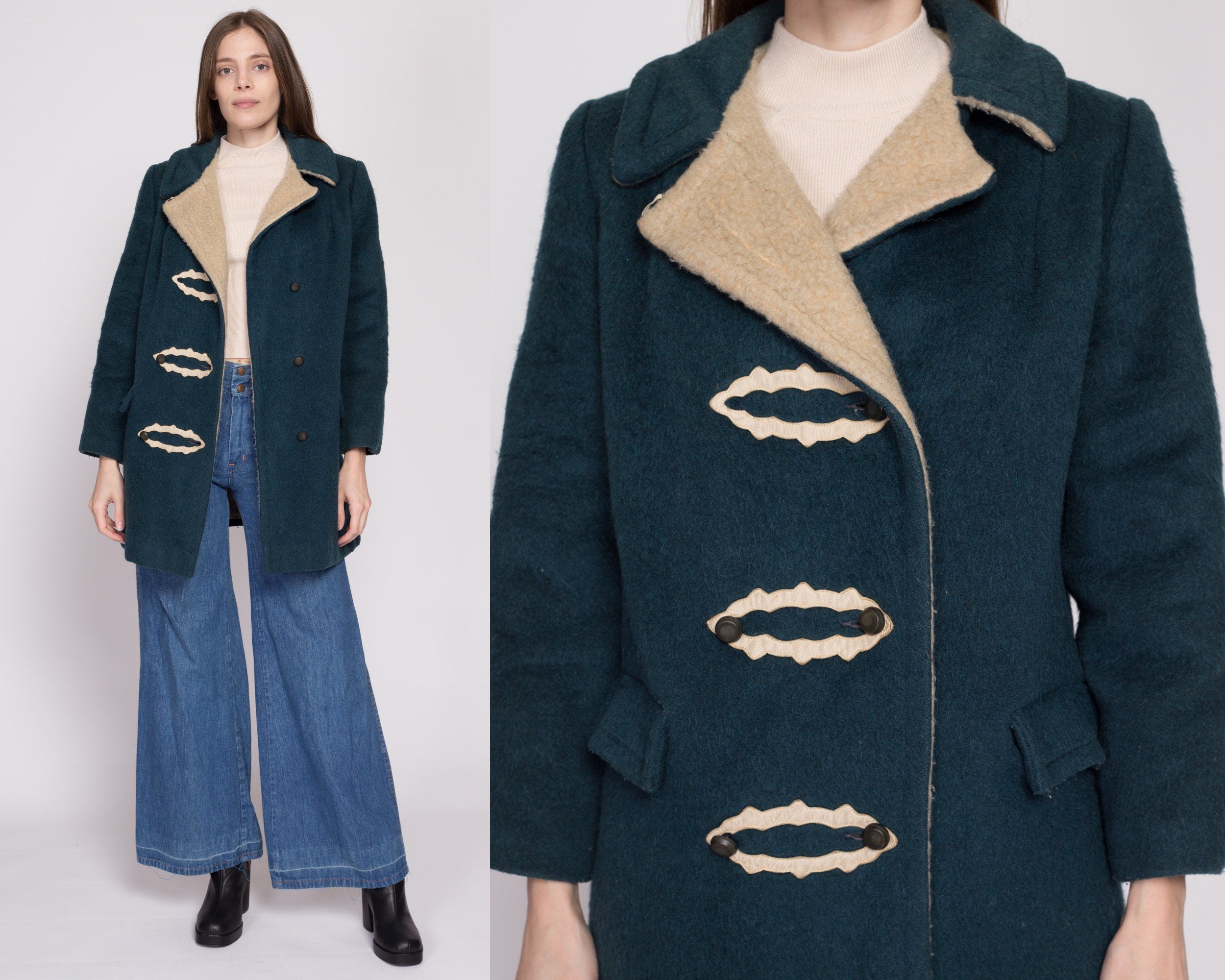 Vintage Mackintosh Emerald Green orders Wool Peacoat L