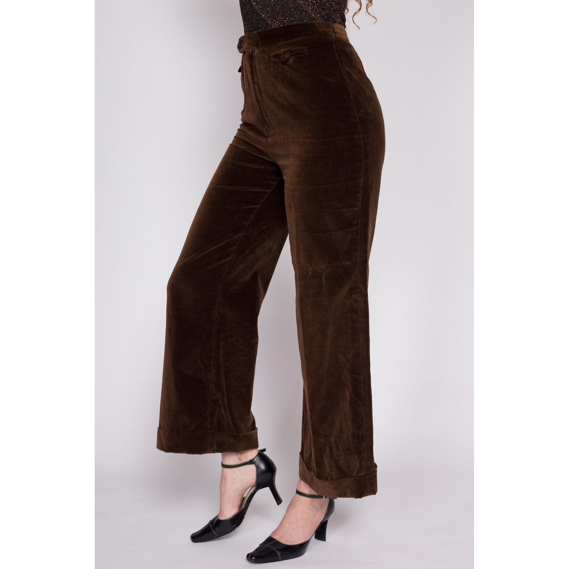 Vintage Cinnamon Velvet Pants - brown
