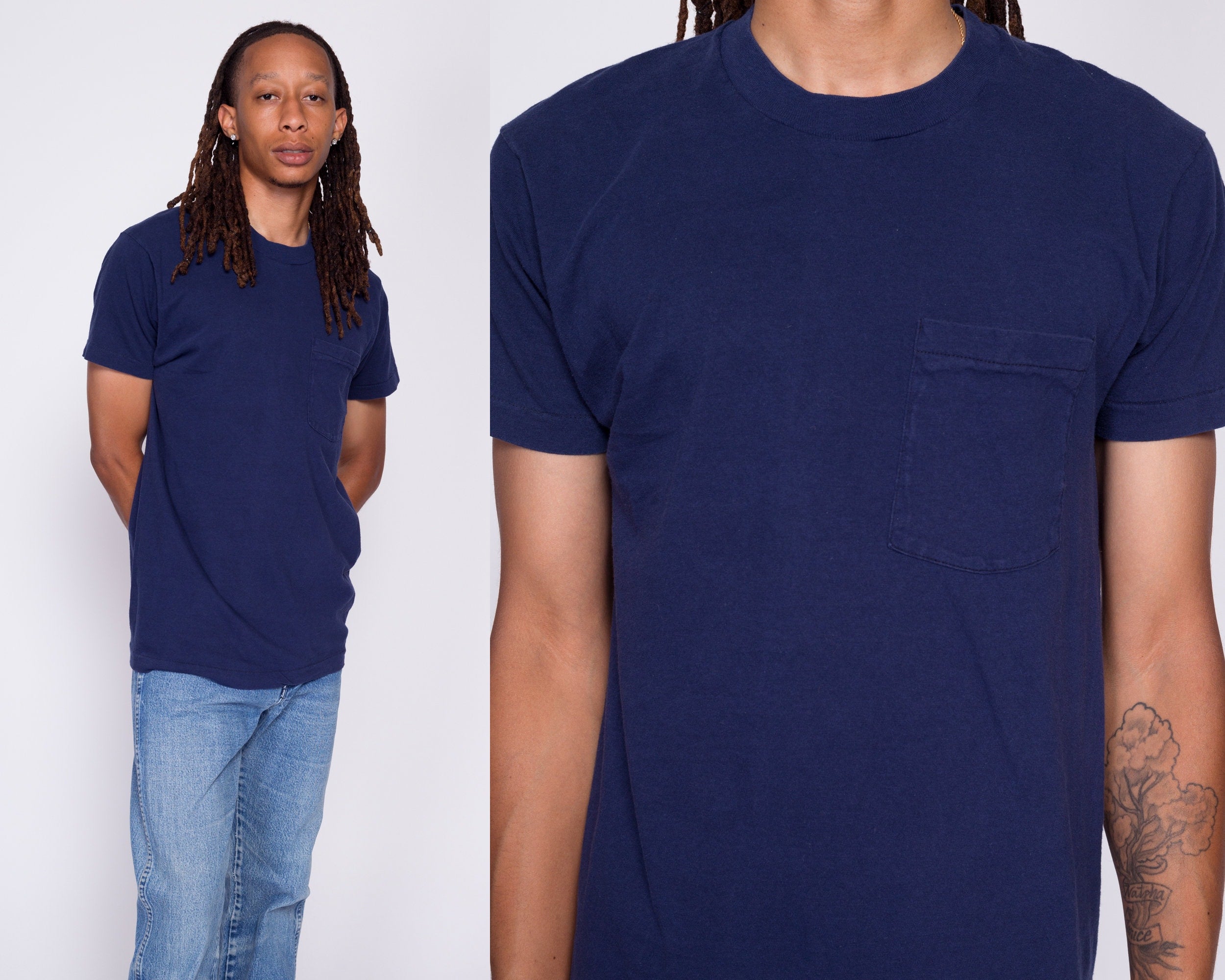 Navy blue pocket store tee