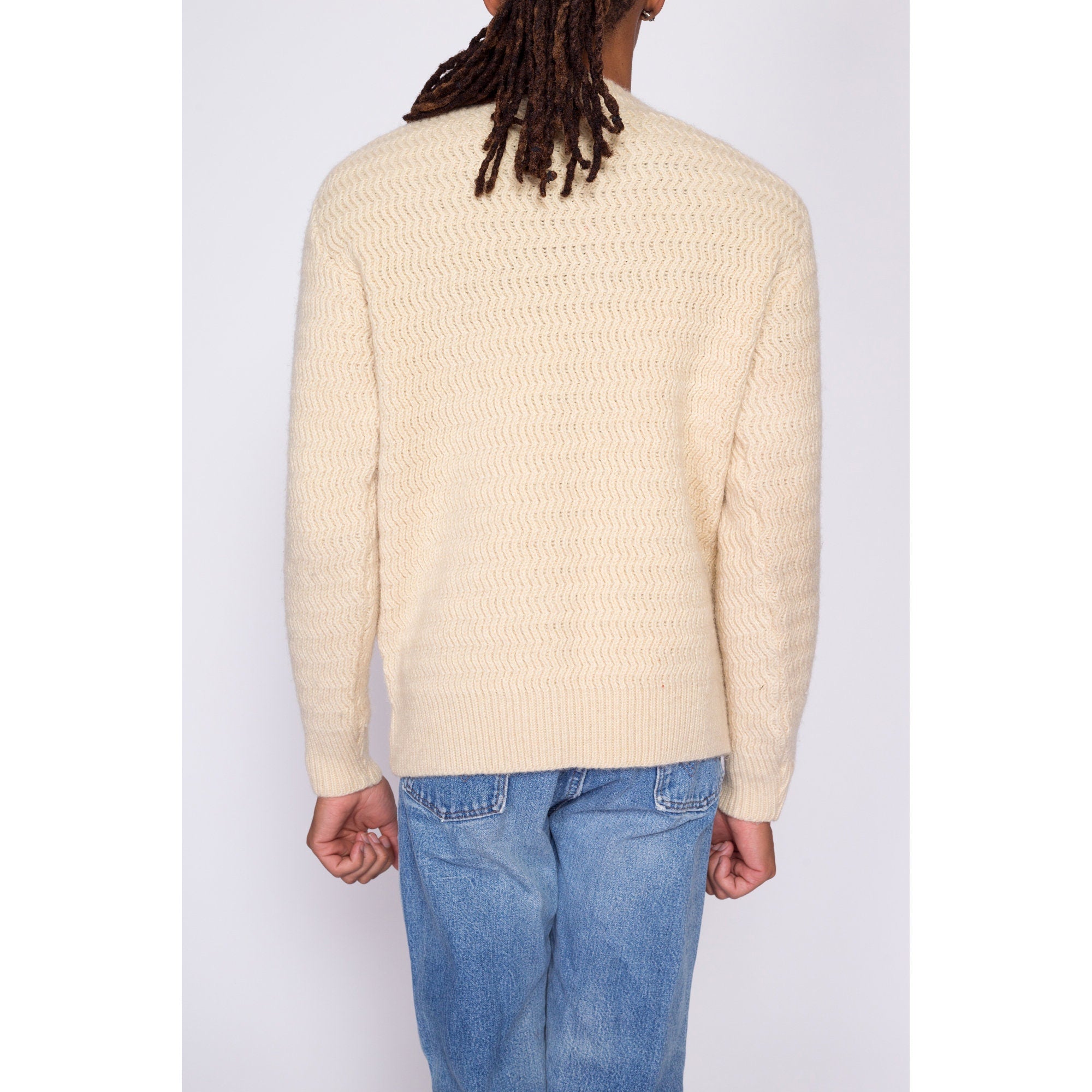 70s Pendleton Cream Wool Sweater - Men's Medium – Flying Apple Vintage