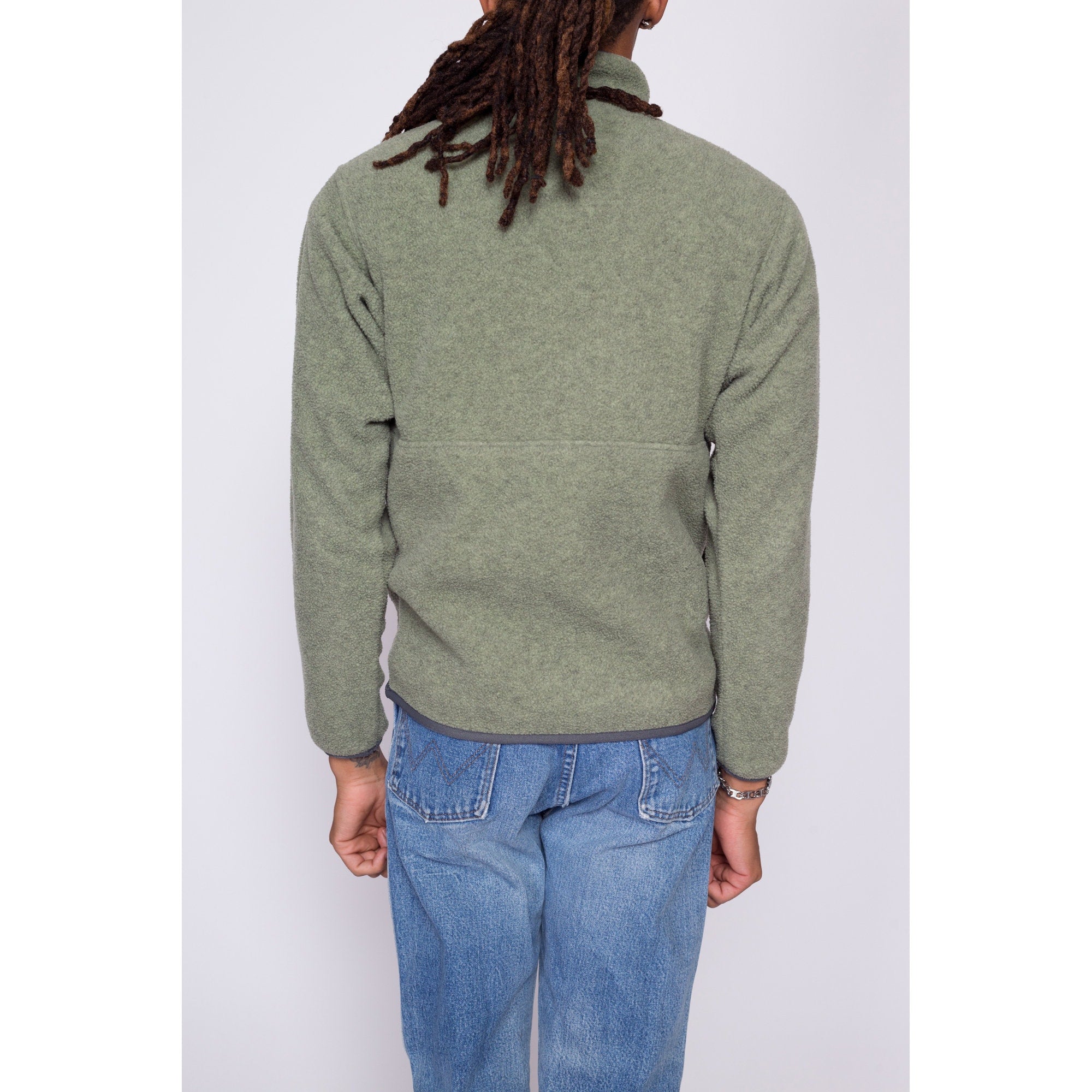 Vintage Patagonia Sage Green Synchilla Fleece Half Zip Sweatshirt - Me –  Flying Apple Vintage