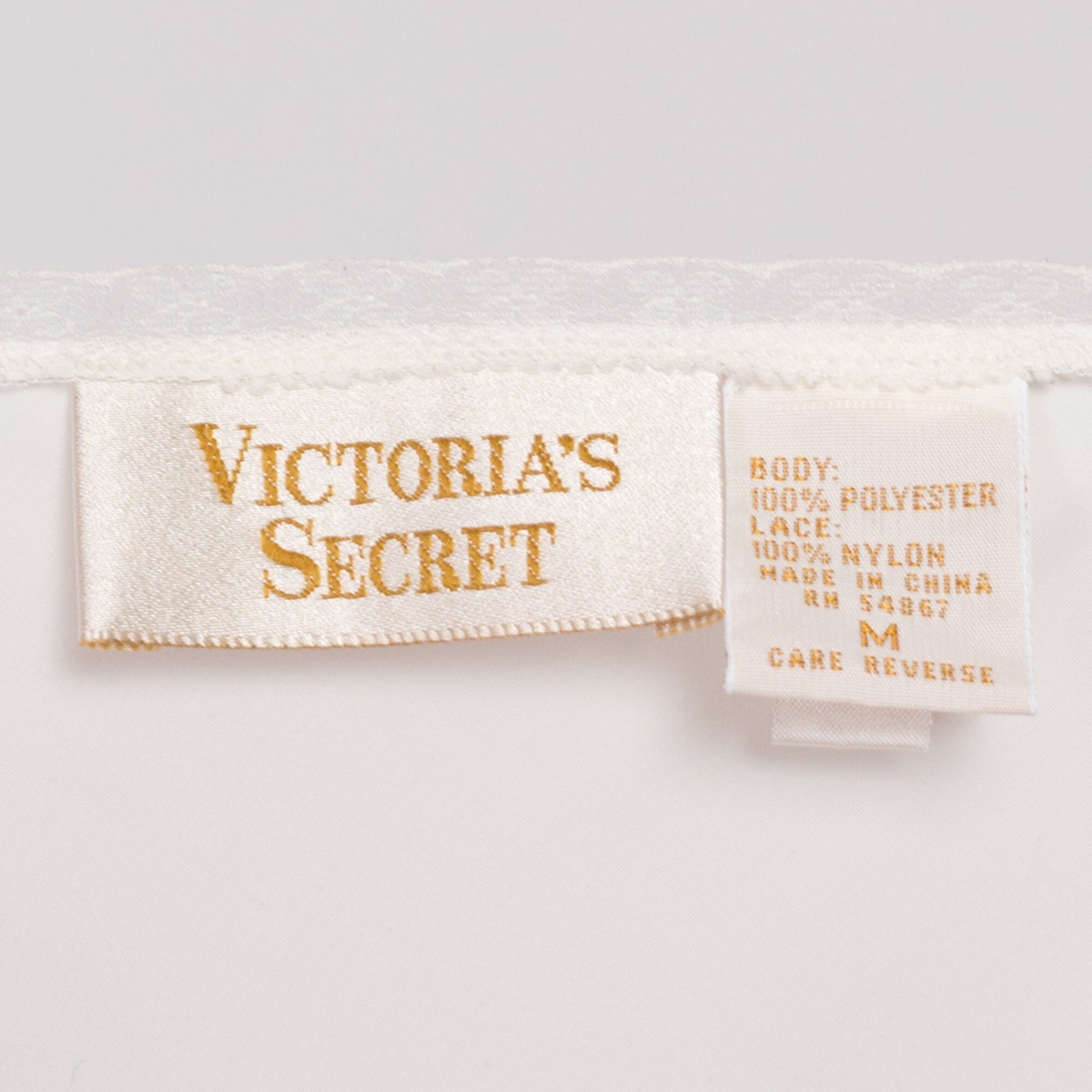 Vintage Victoria's Secret White Lace Trim Lingerie Romper - Medium