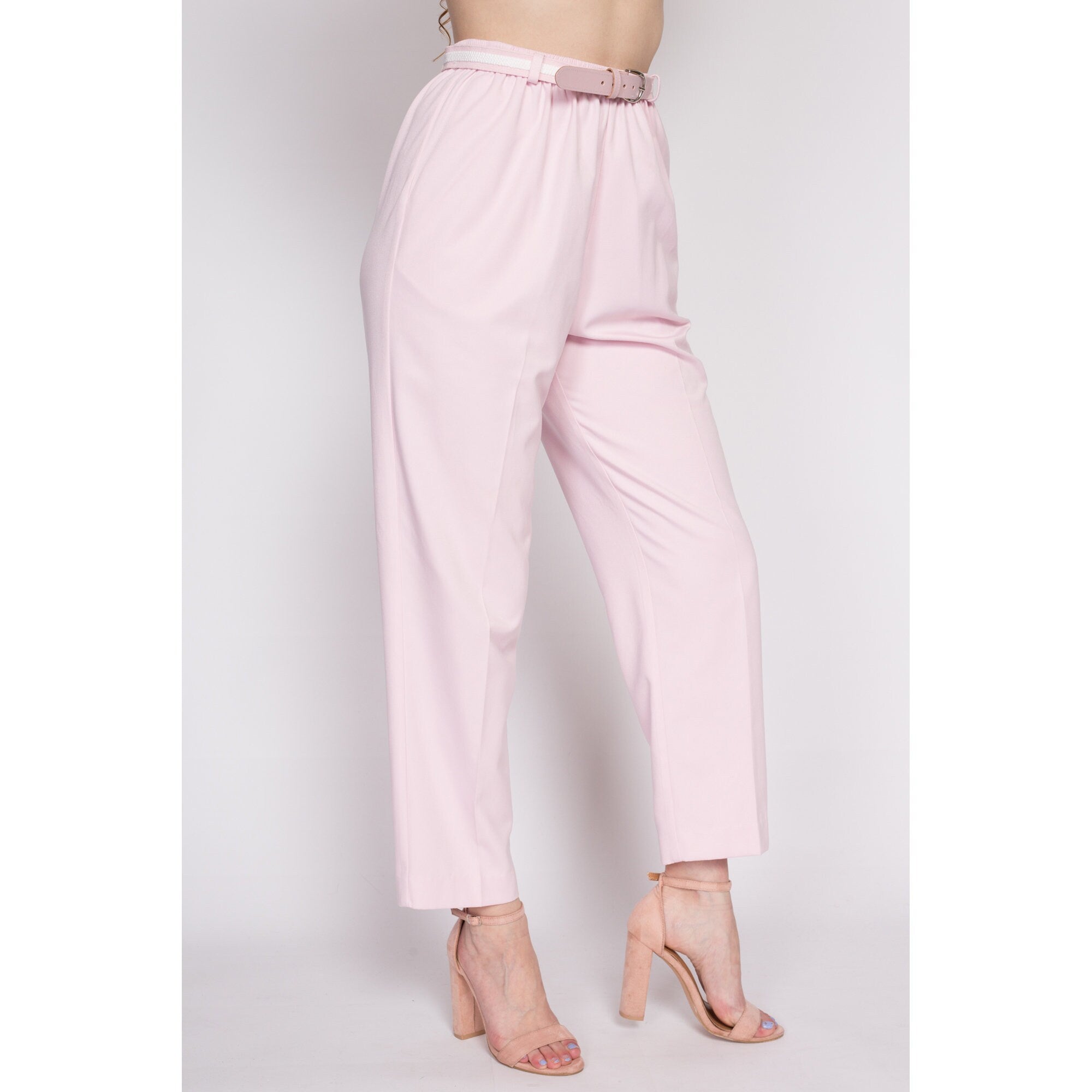 VILA VIIVY BELTED PANTS - Trousers - misty rose/light pink - Zalando.ie