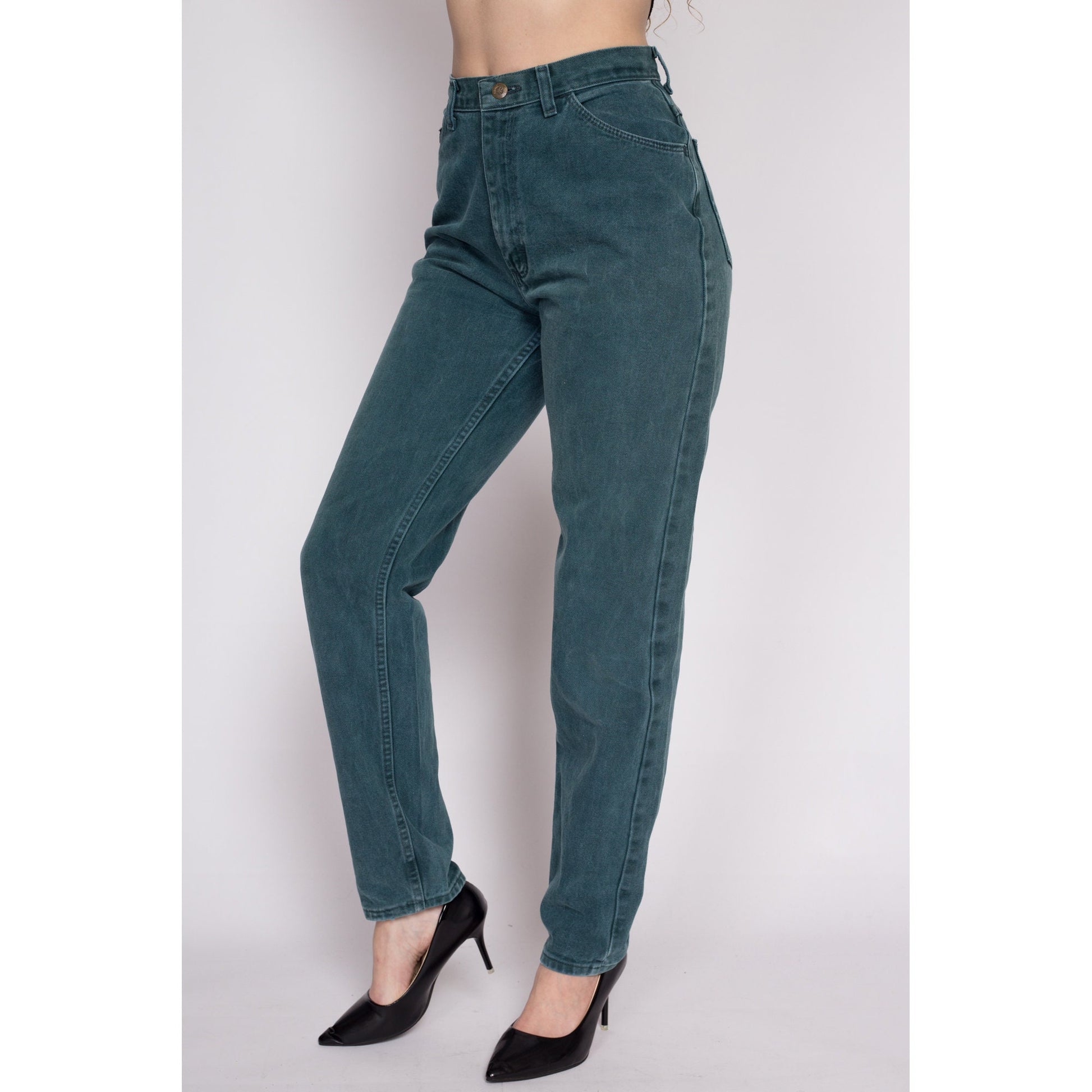 90s Wrangler High Waisted Emerald Green Jeans - Medium, 27.5