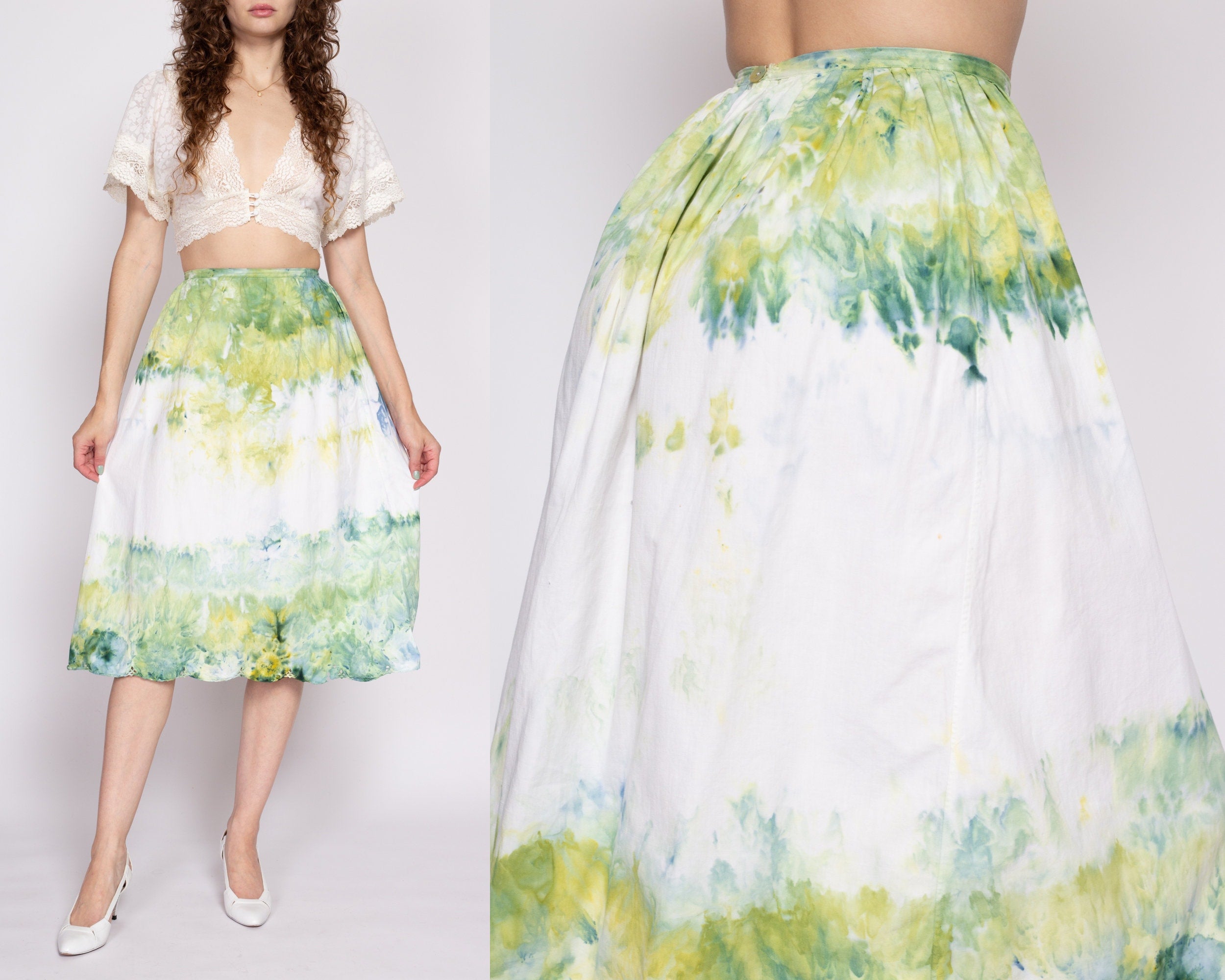 Tie dye flared outlet skirt