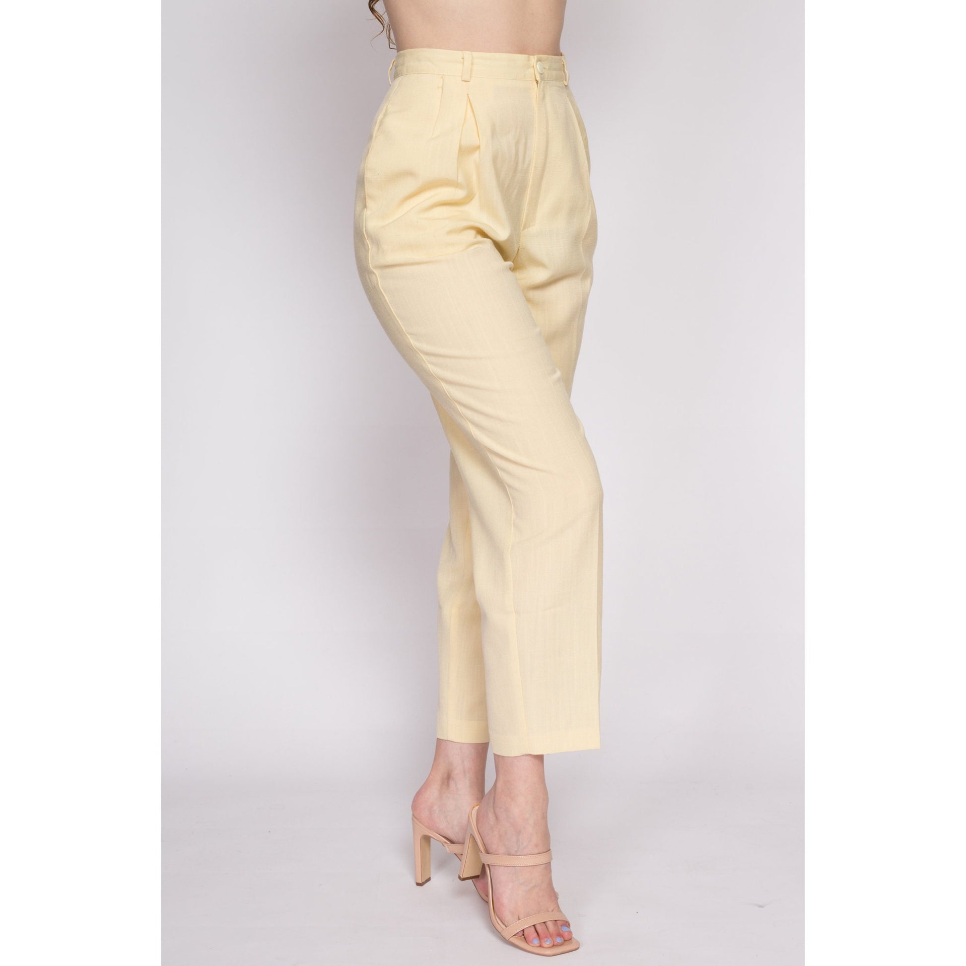 Vintage Pale Yellow Cotton Trouser by Basic Editions