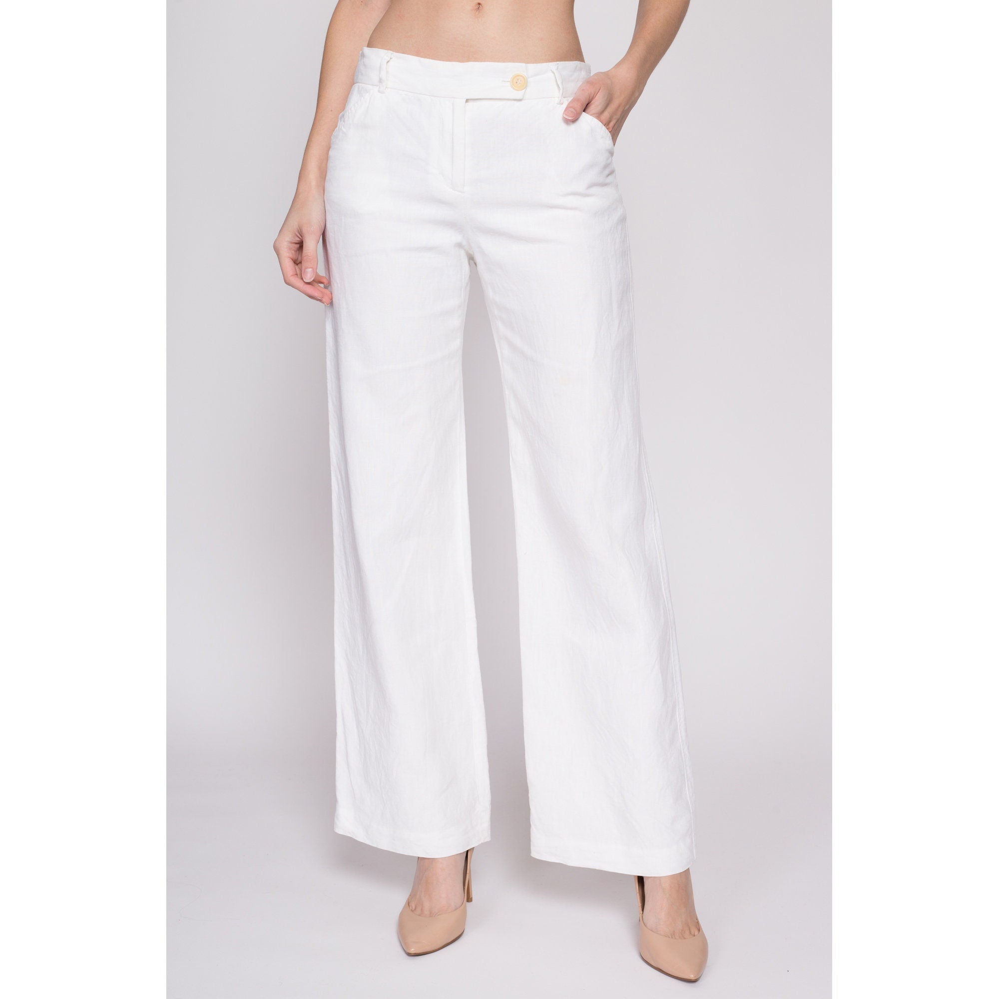 White linen hot sale sailor pants