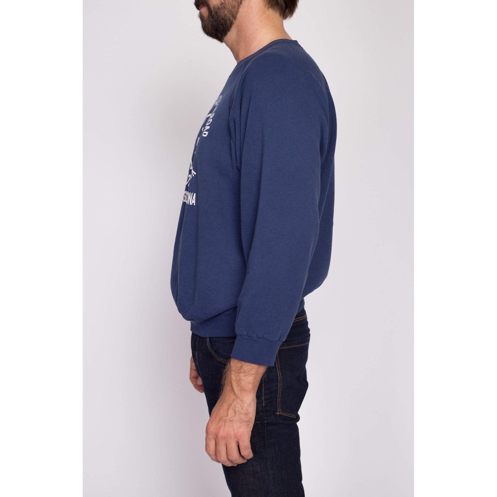 Vintage Men's Sweatshirt - Navy - L