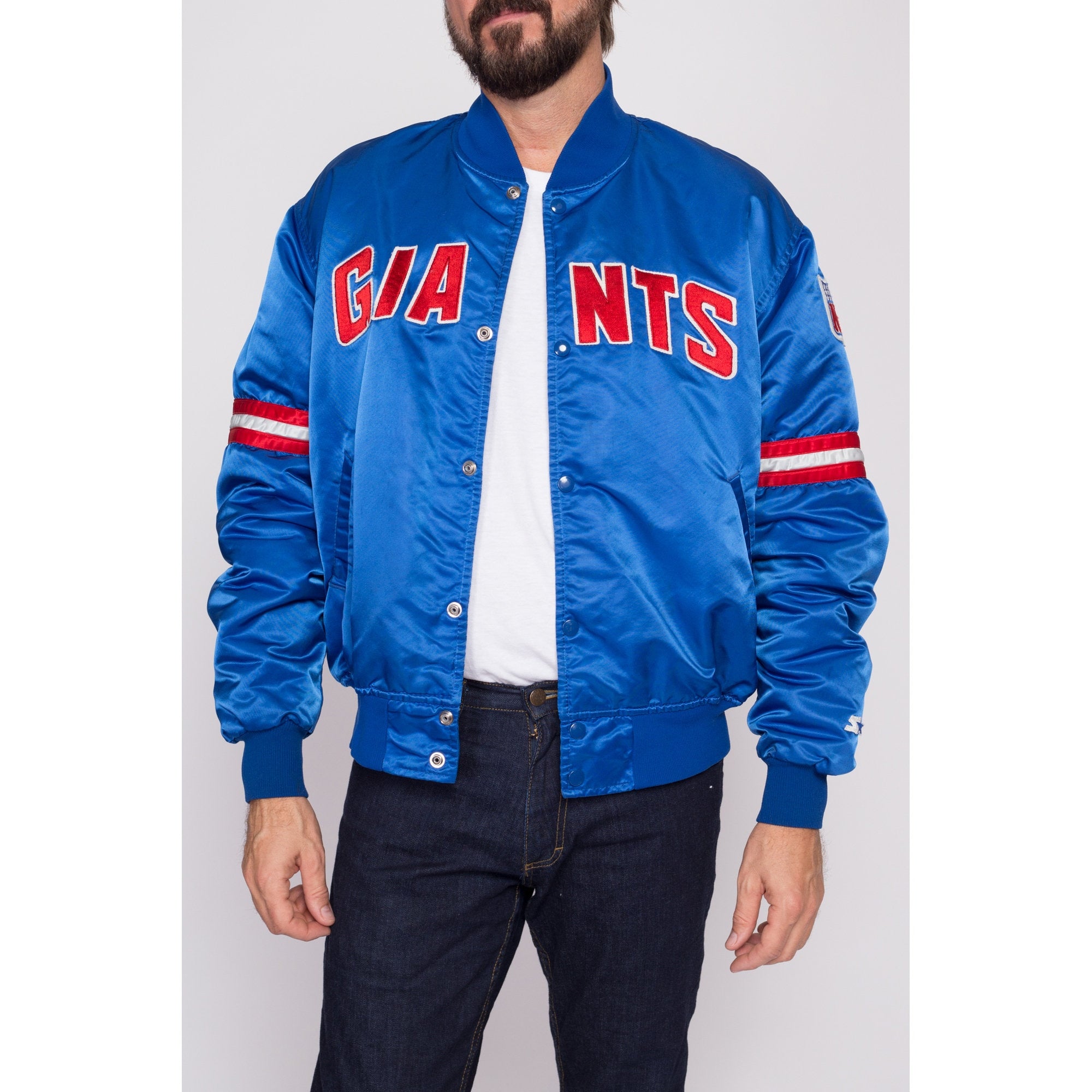 Large 90s New York Giants Satin Starter Jacket