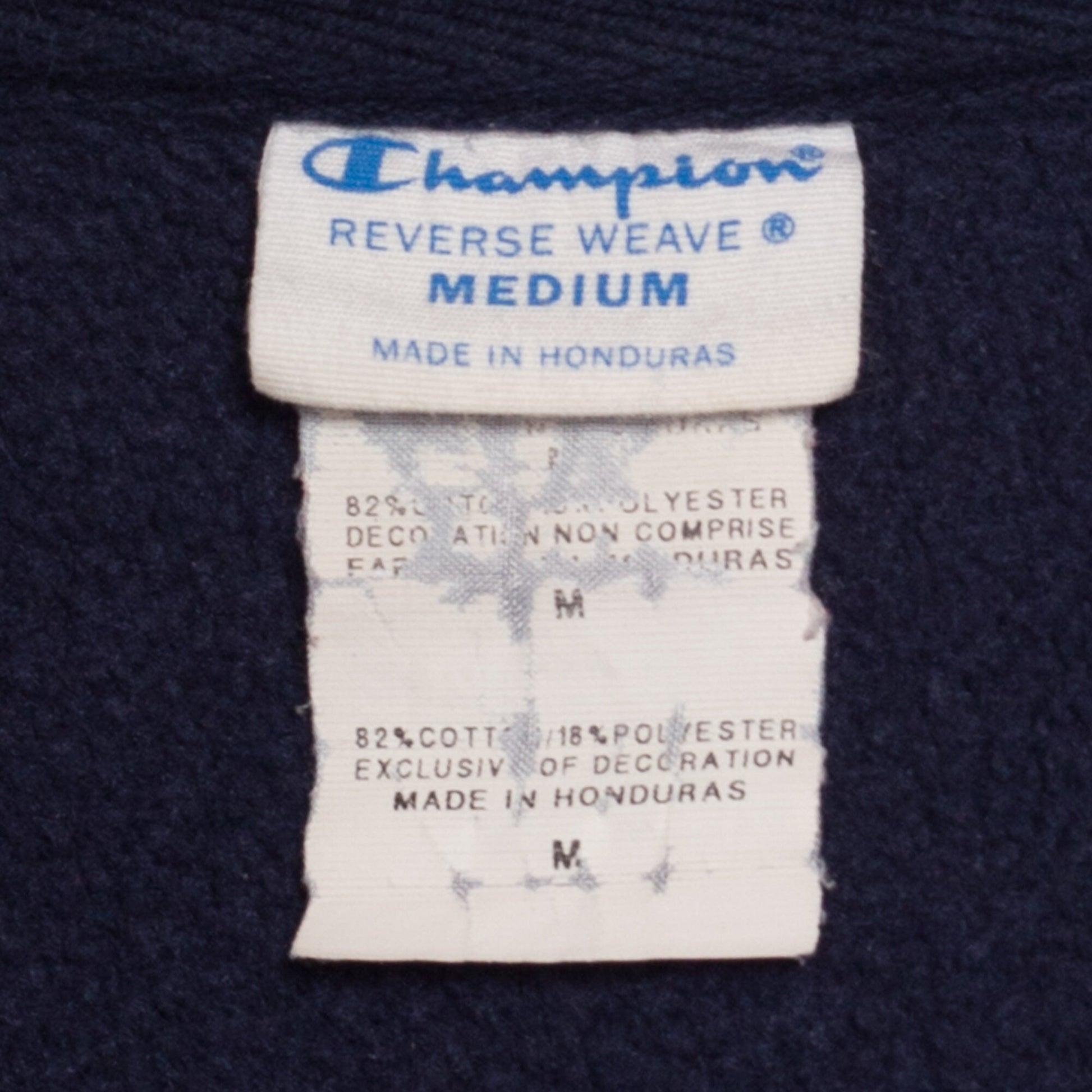 Champion Reverse Weave Navy Blue Cropped Sweatshirt - Large