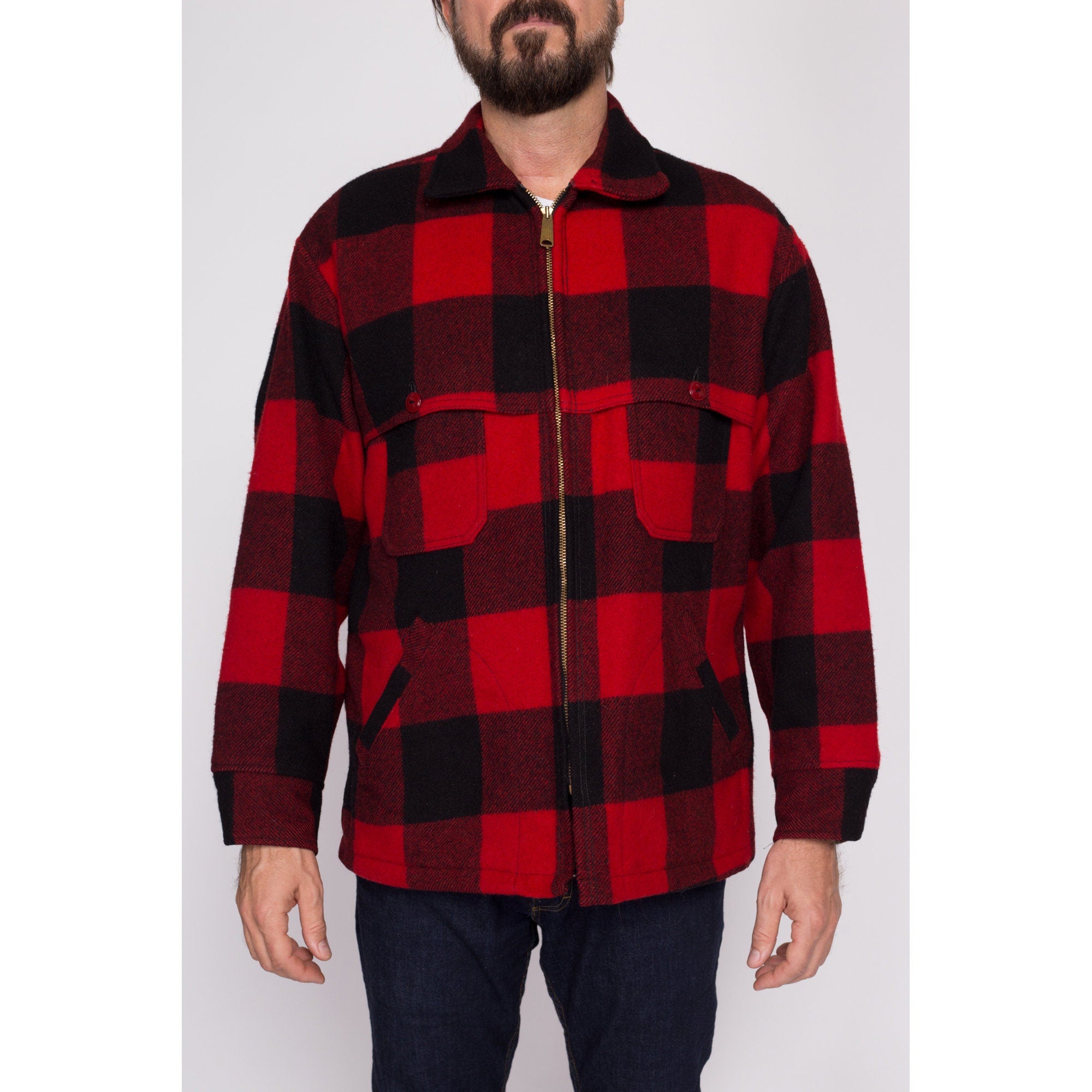 Woolrich plaid-check padded jacket - Red