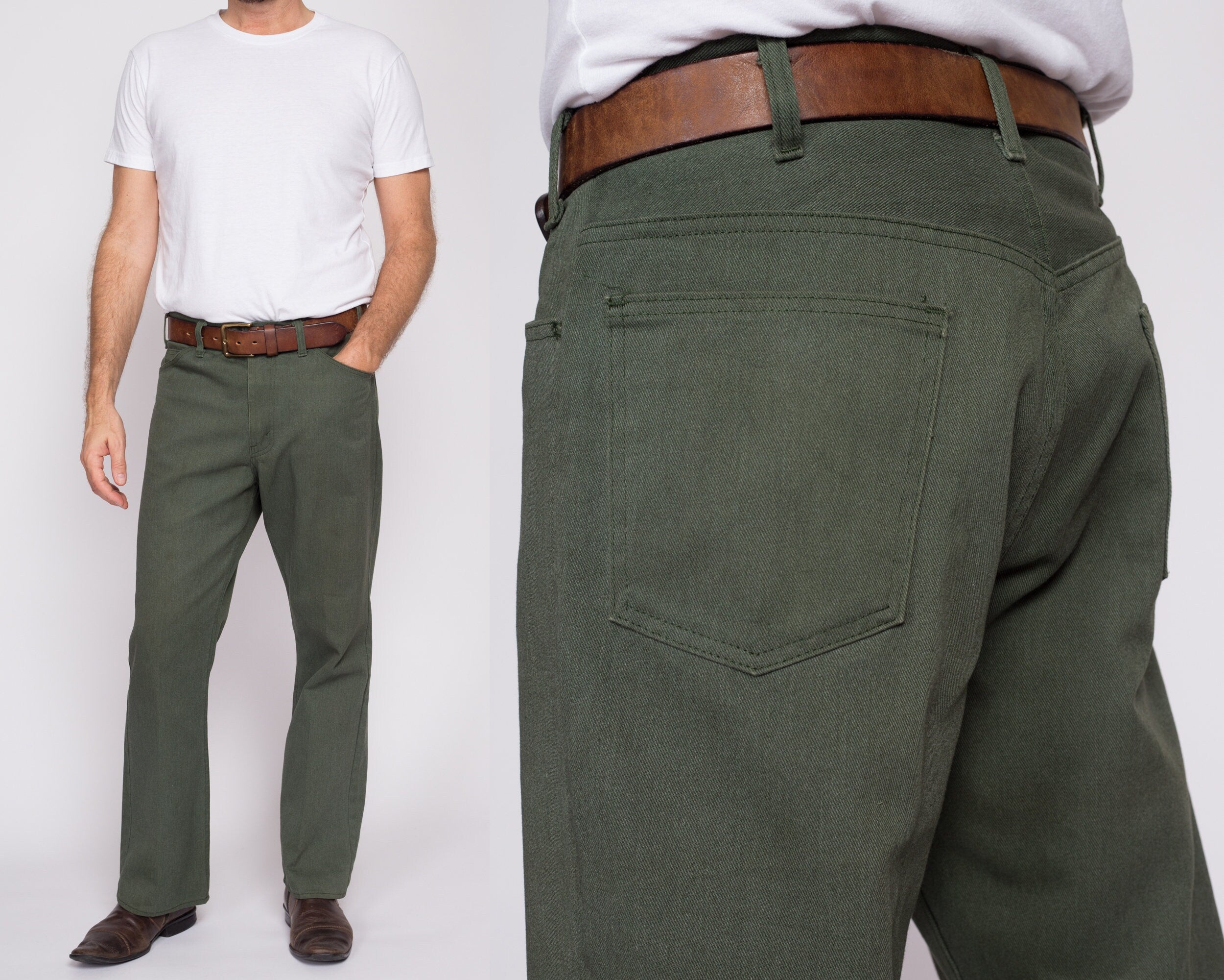 Buy Men Olive Solid Slim Fit Casual Trousers Online - 721393 | Peter England