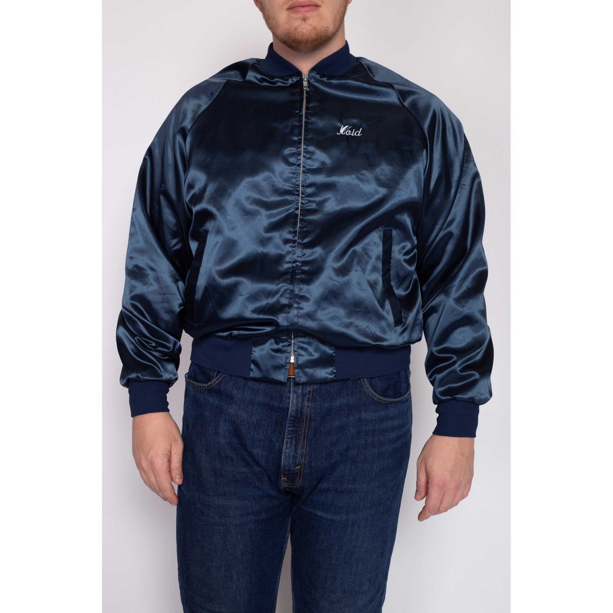 Blue hotsell satin jacket