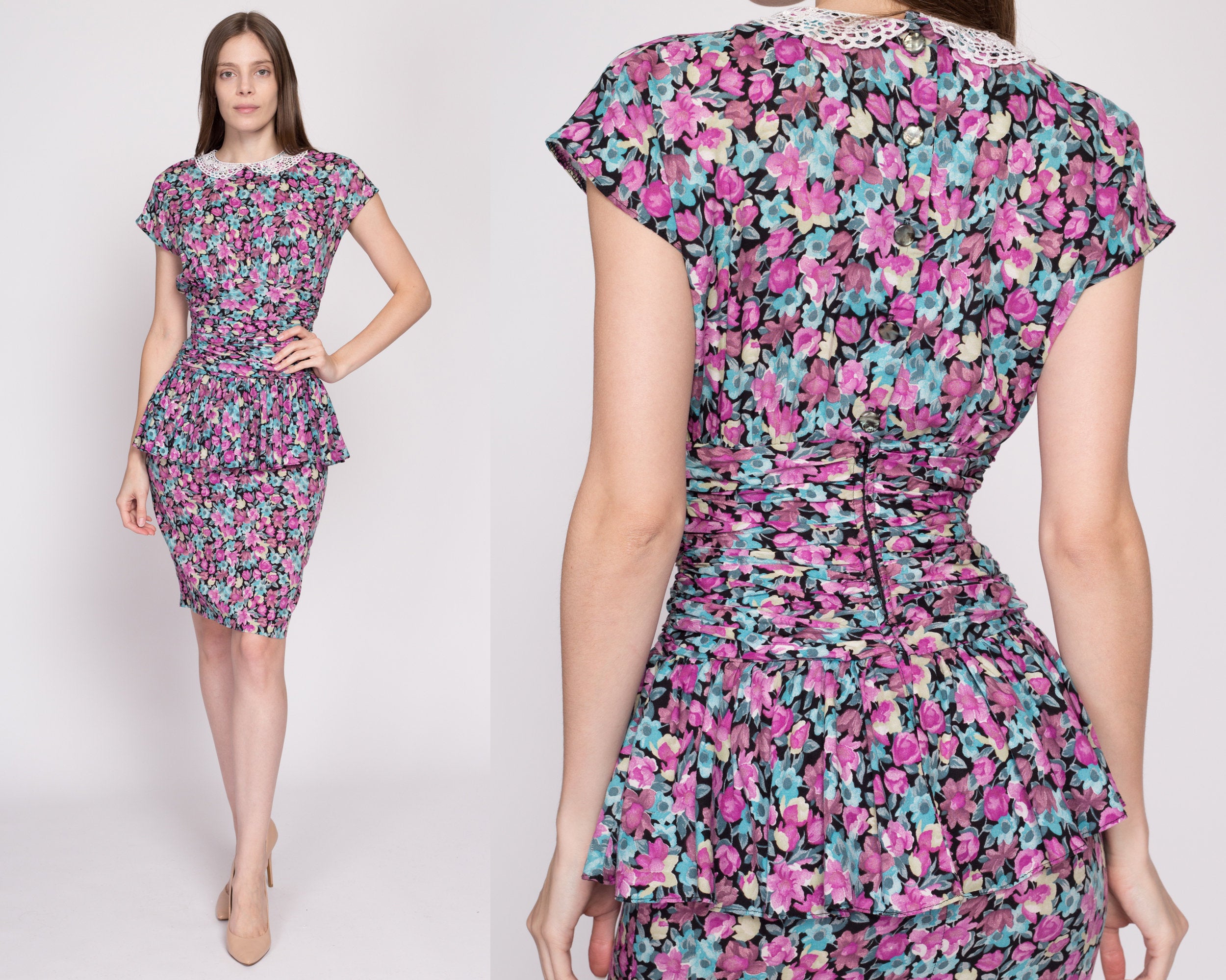 80s store peplum dress