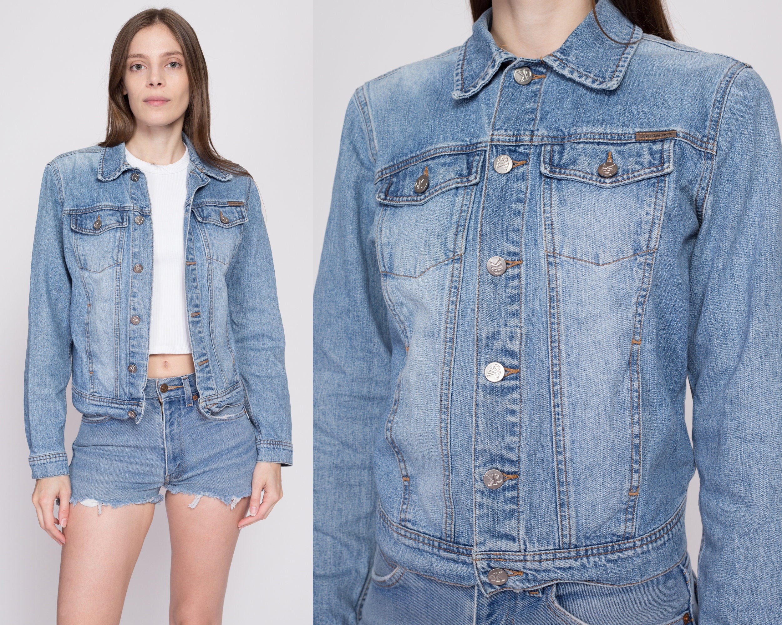 Calvin Klein Women's Jeans Trucker Denim Jacket, Venice, Extra Small at  Amazon Women's Coats Shop