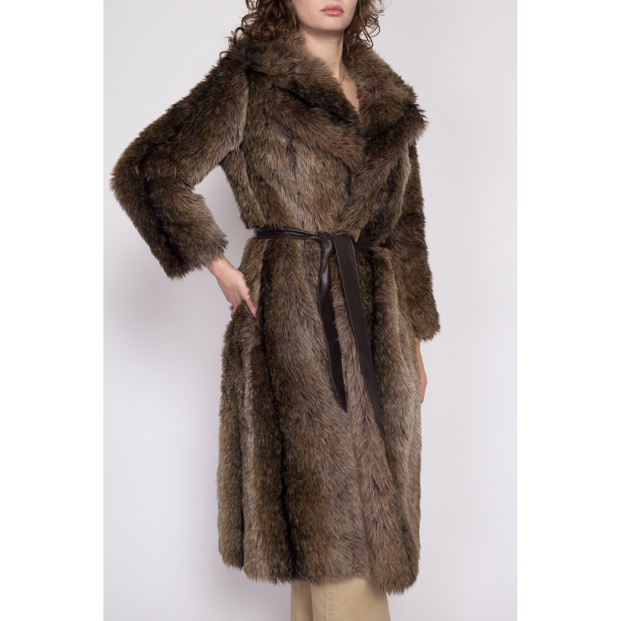 70s faux shop fur coat