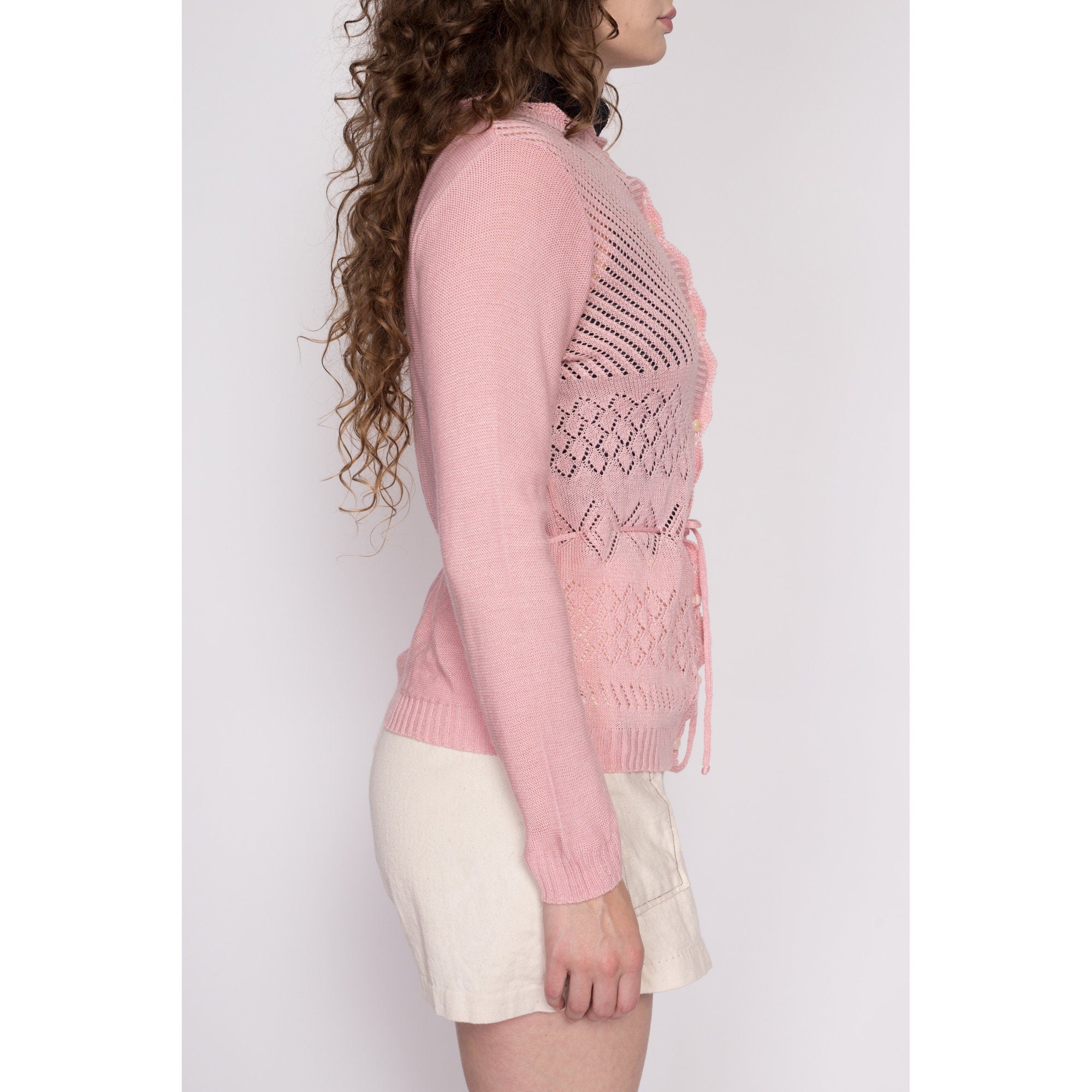 Eyelet knit clearance sweater