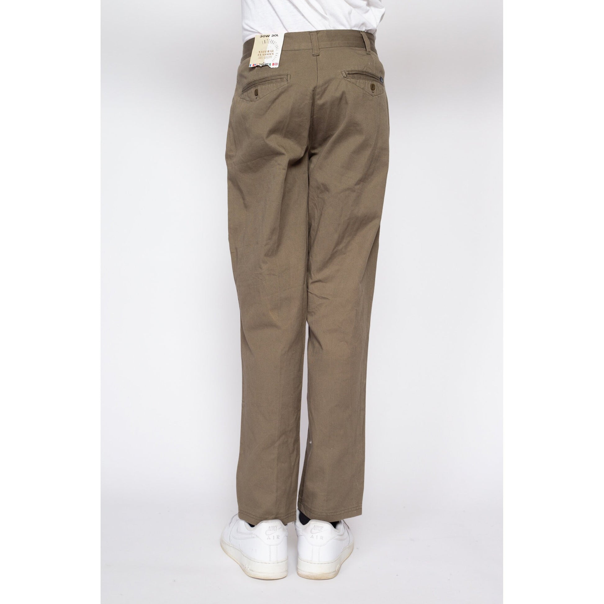 A New Day Women's High-Rise Pleat Front Tapered Chino Pants Olive