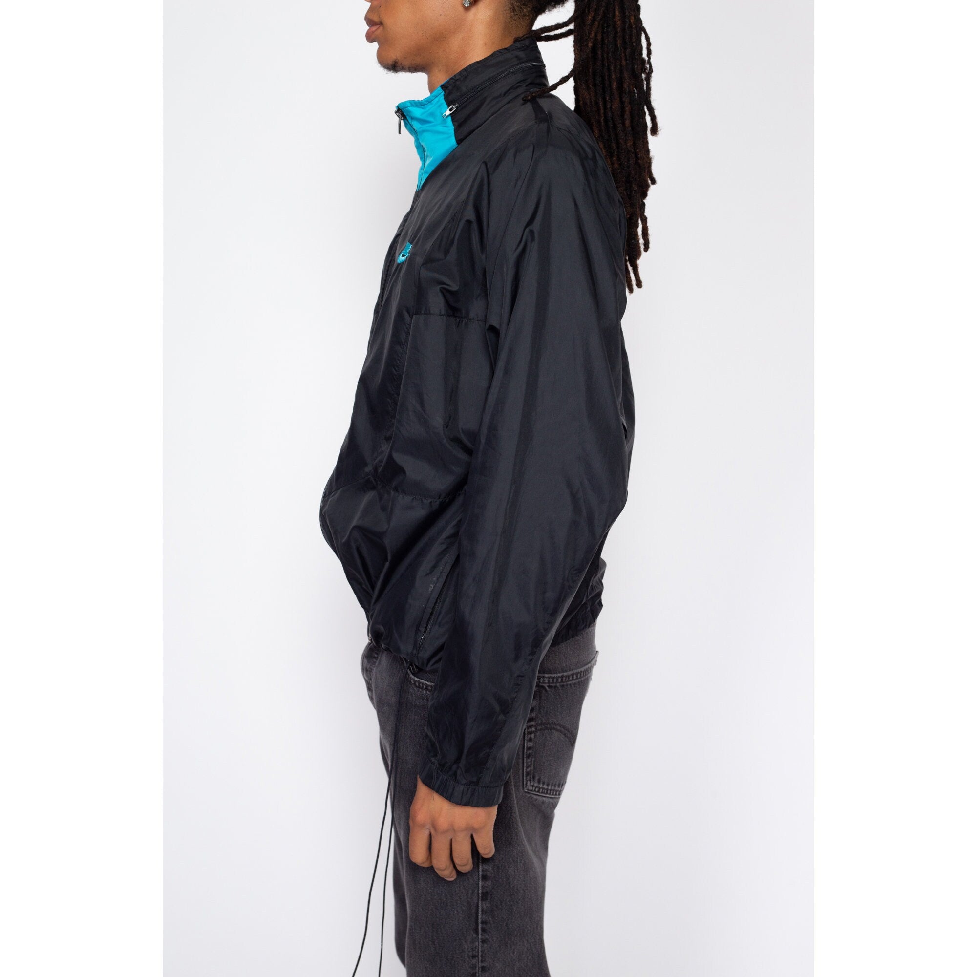 Large 80s 90s Nike Black & Blue Windbreaker