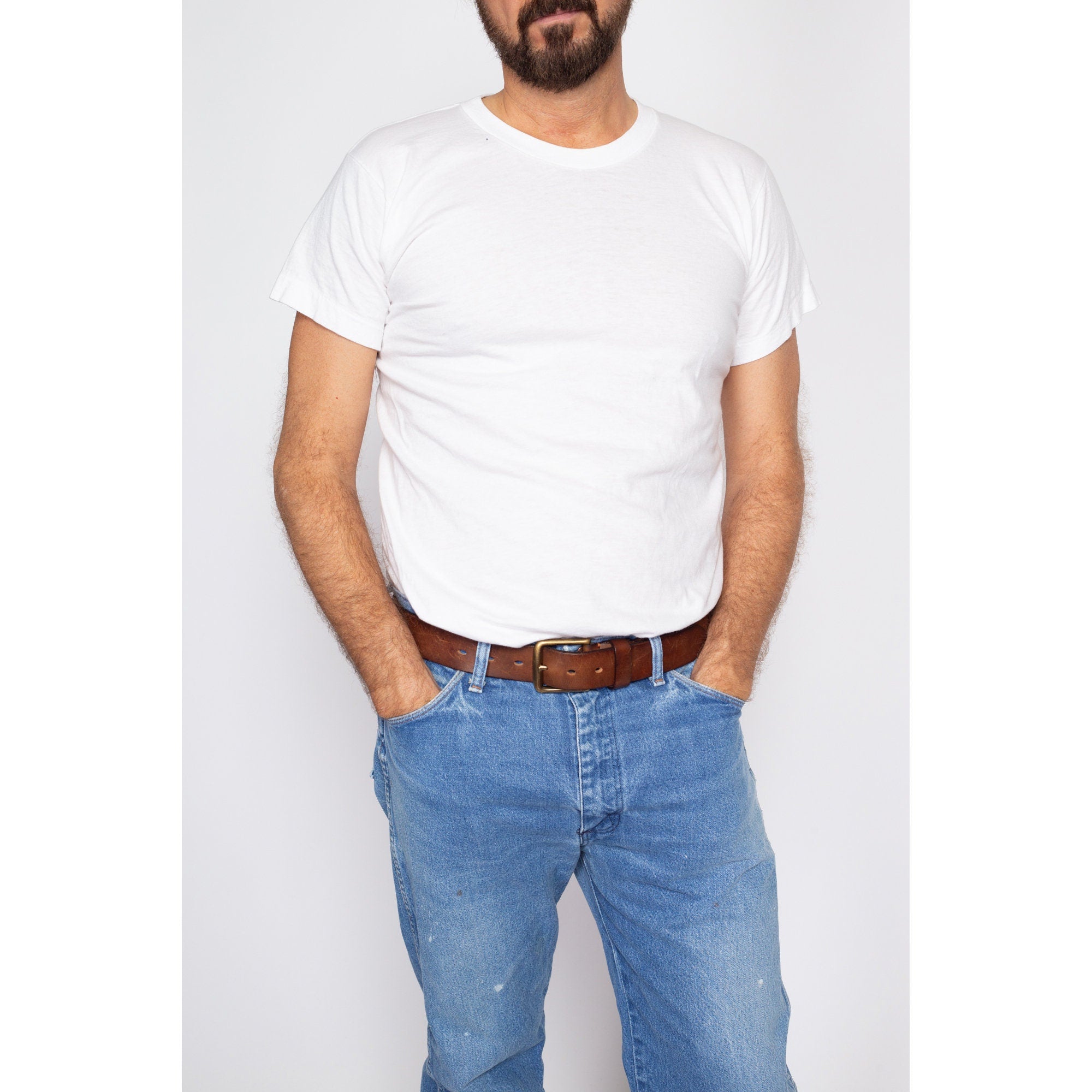 80s white t shirt and sale jeans