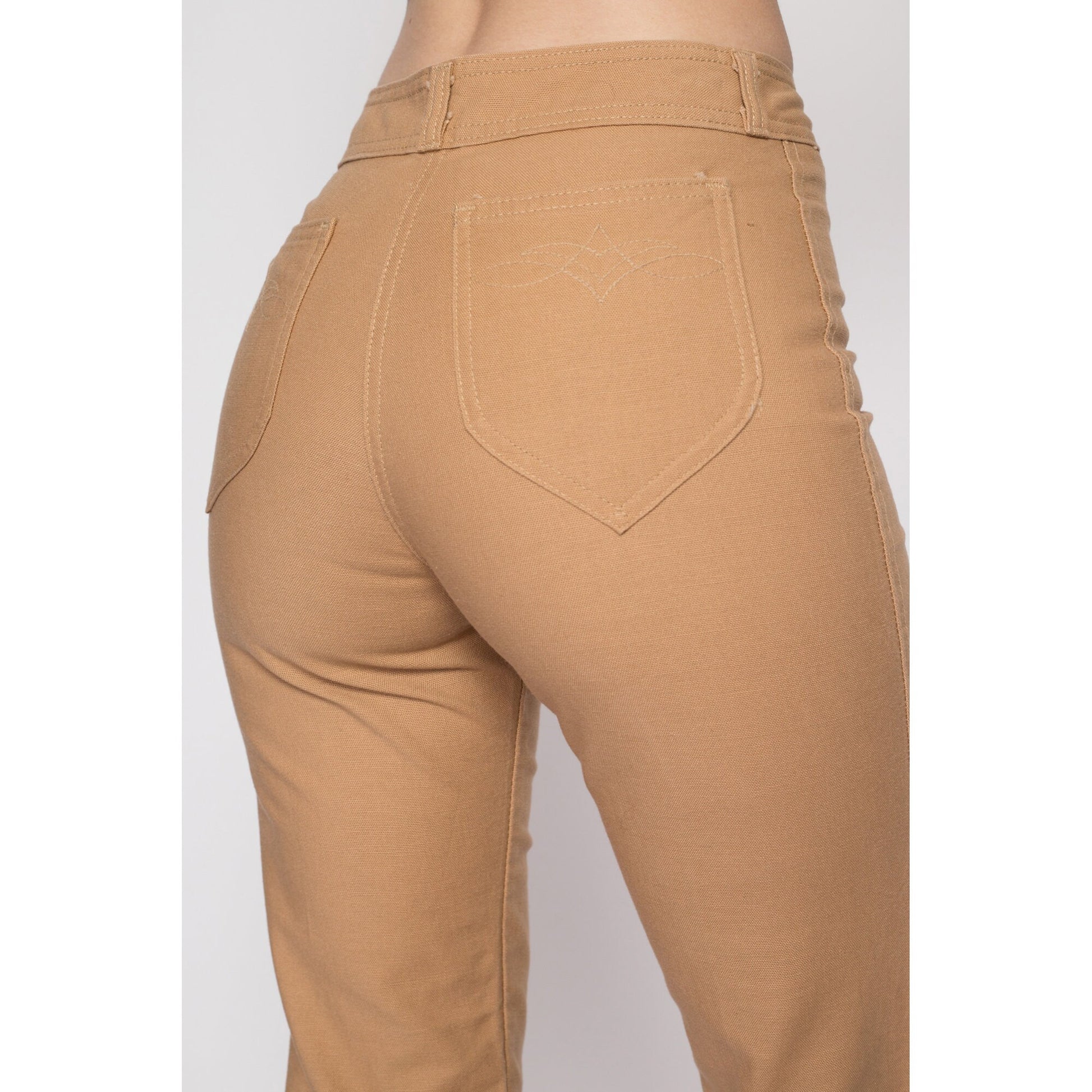 XS 70s Tan High Waisted Pants 24.5 – Flying Apple Vintage