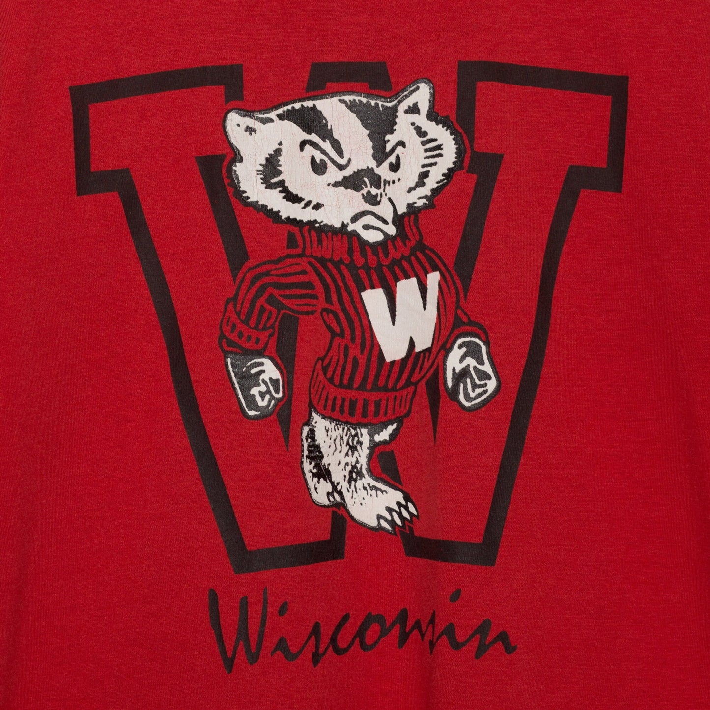 Sm-Med 90s University Of Wisconsin Bucky Badger T Shirt Unisex | Vintage Red Collegiate Mascot Graphic Tee