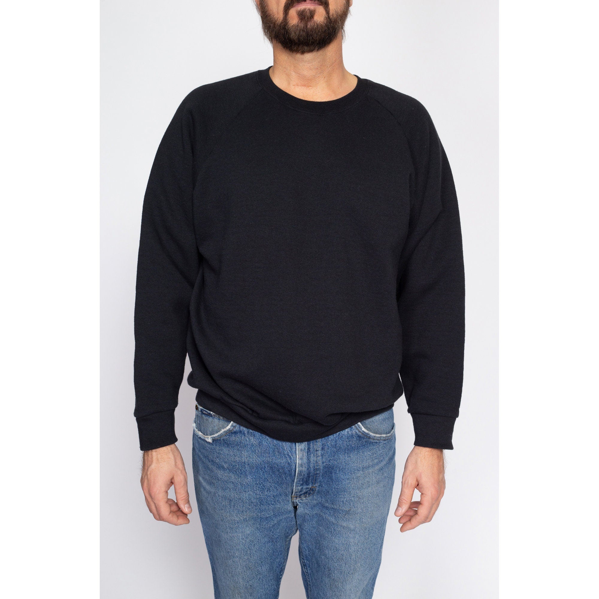 Plain black cheap crew neck sweatshirt