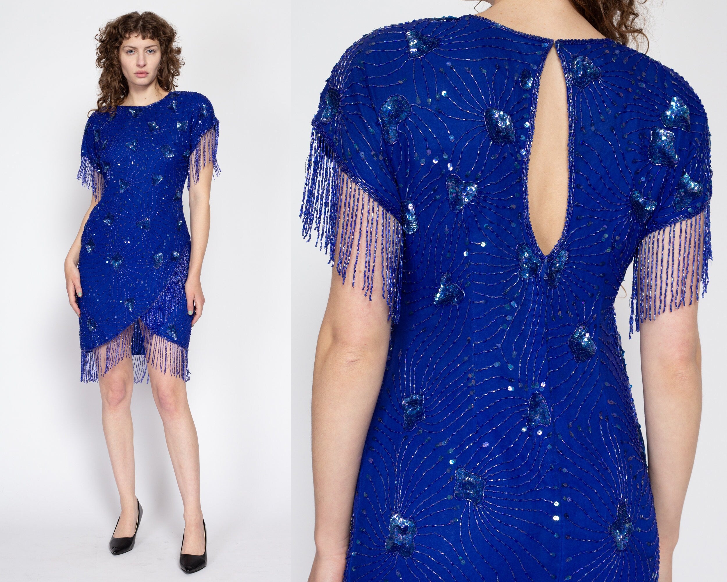 Royal Blue Fringe Dress