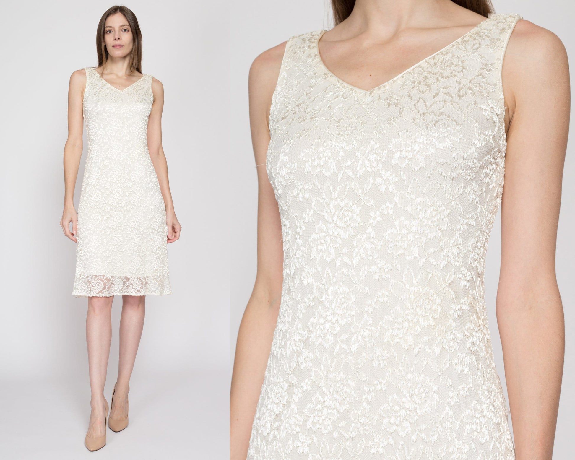 Small Y2K White Lace Party Dress – Flying Apple Vintage