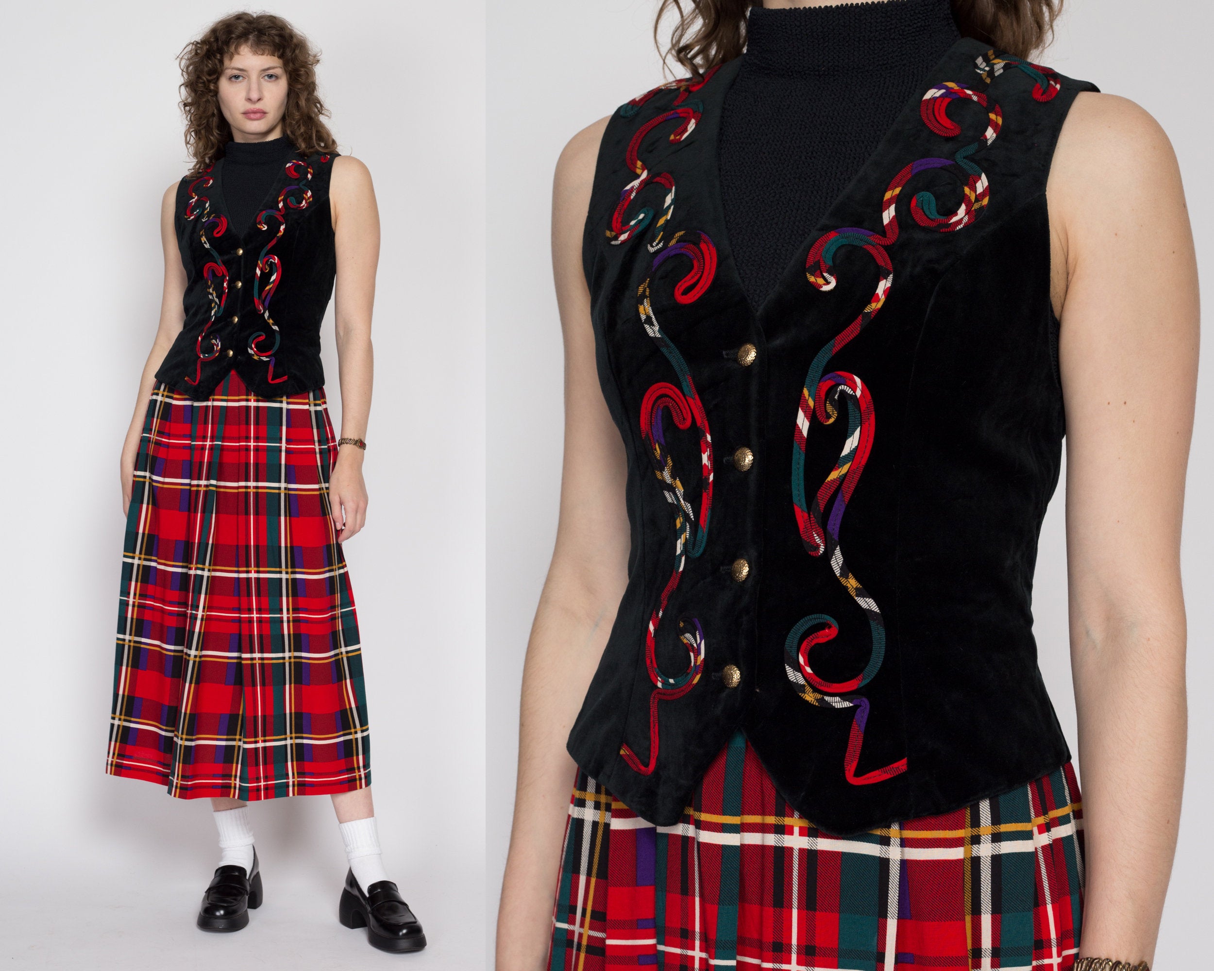 Tartan skirt 2025 with vest attached