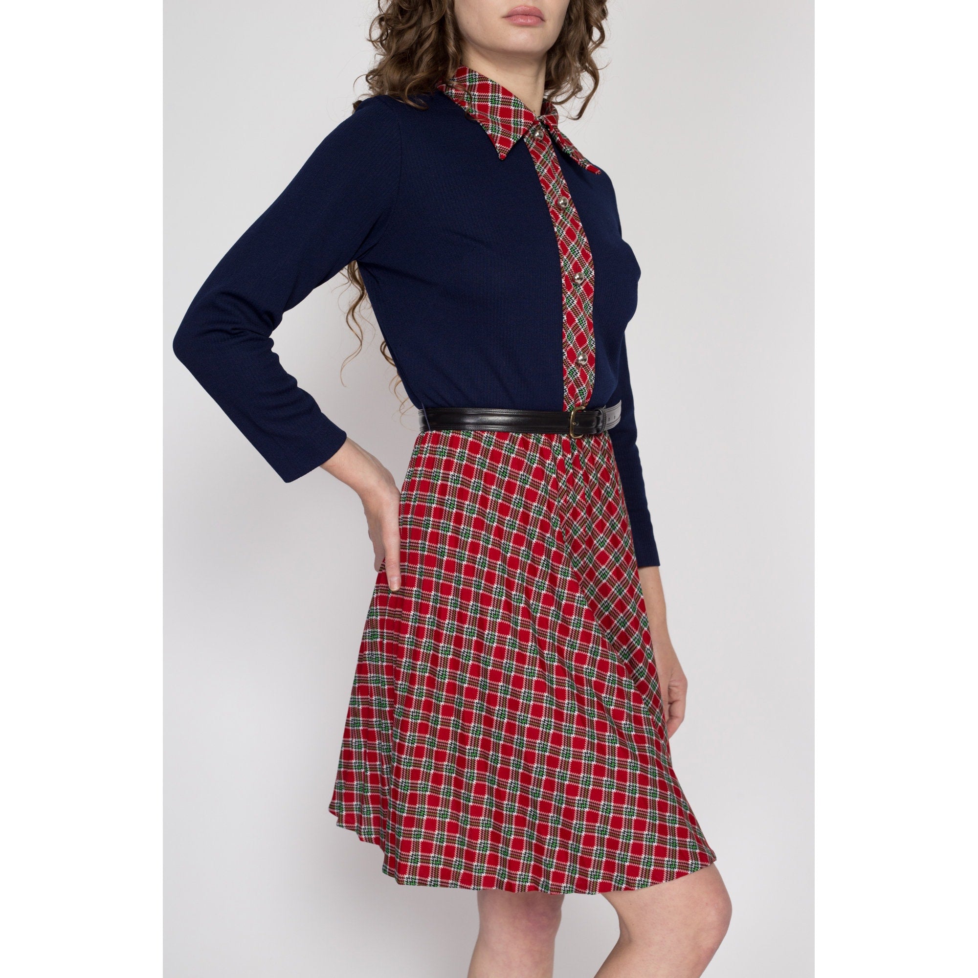 70s plaid dress sale