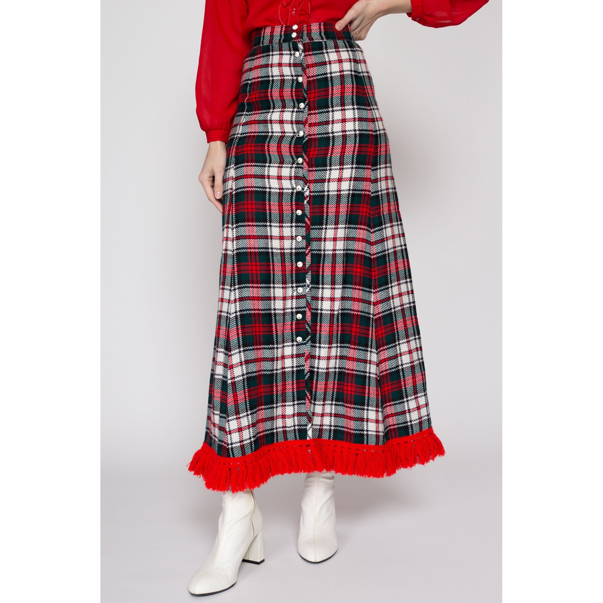 Plaid maxi 2024 skirt xs