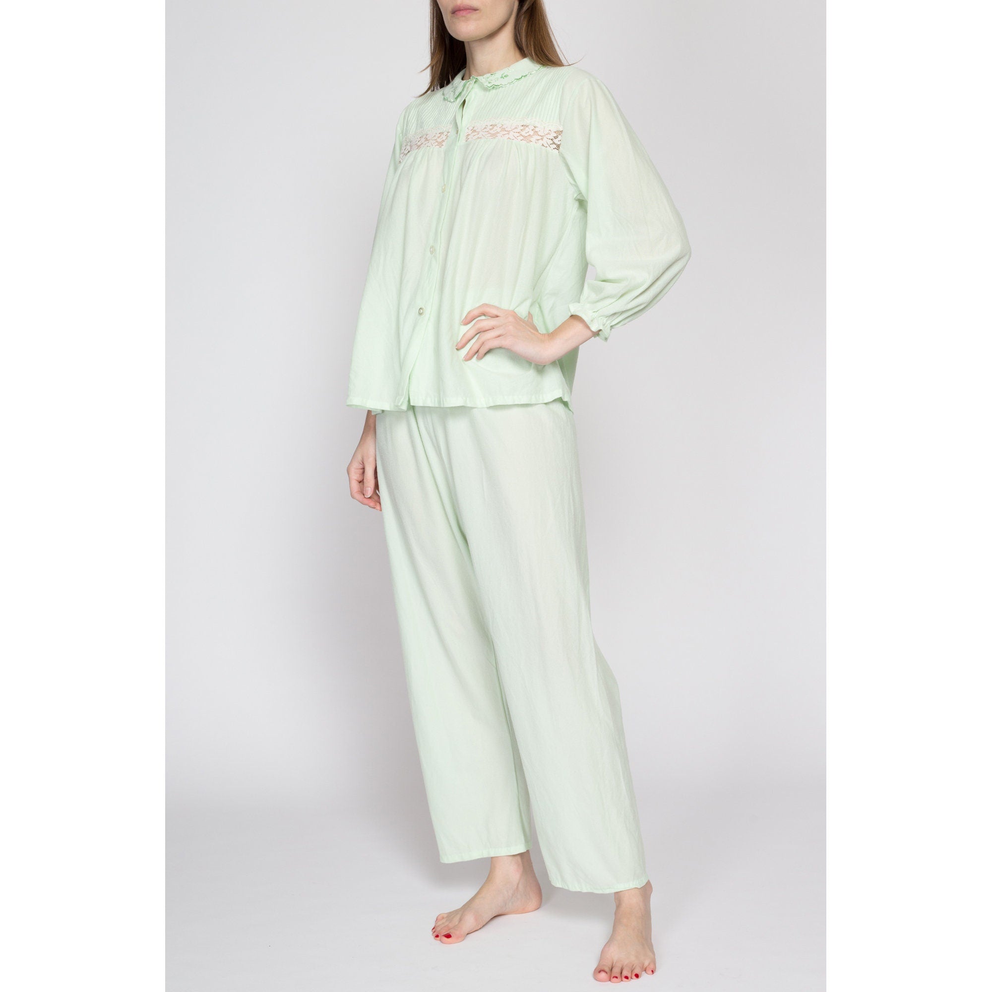 Mint green silk online pajamas