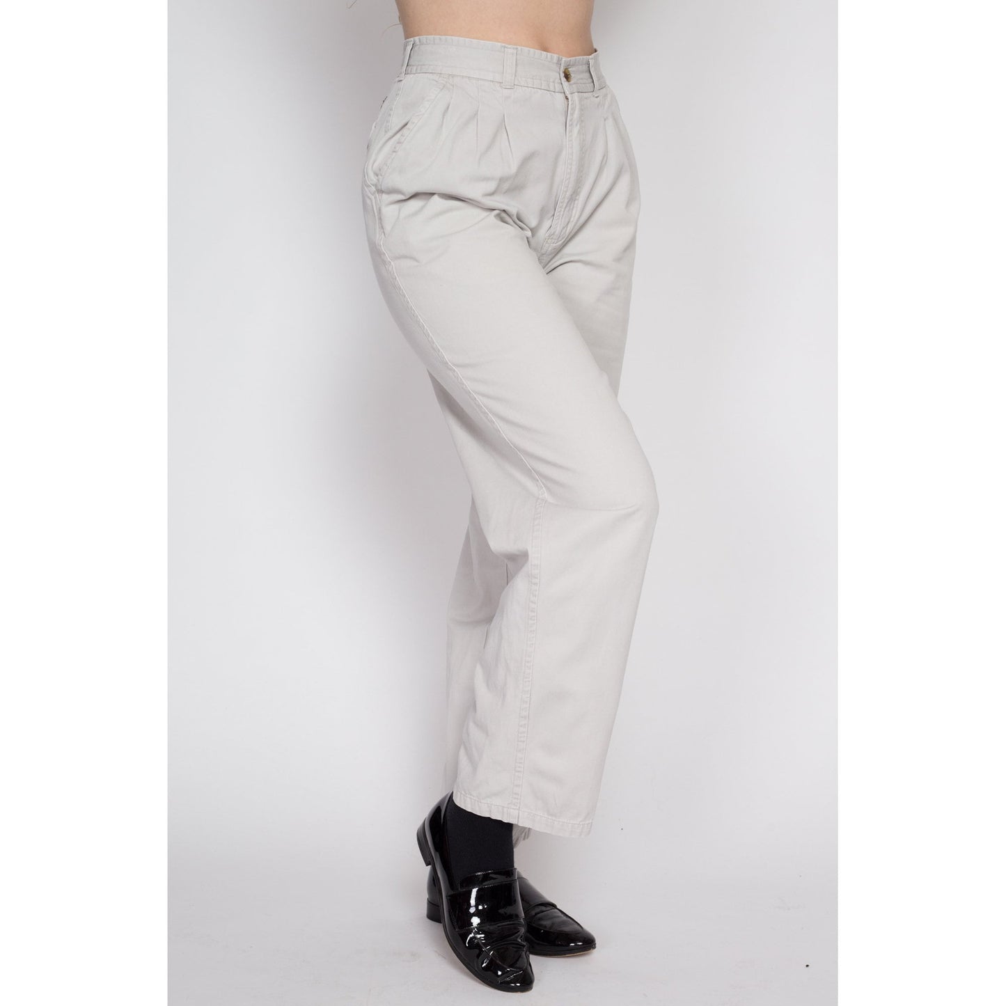 80s Khaki Cotton High Waisted Pants - Extra Small, 24.5 – Flying