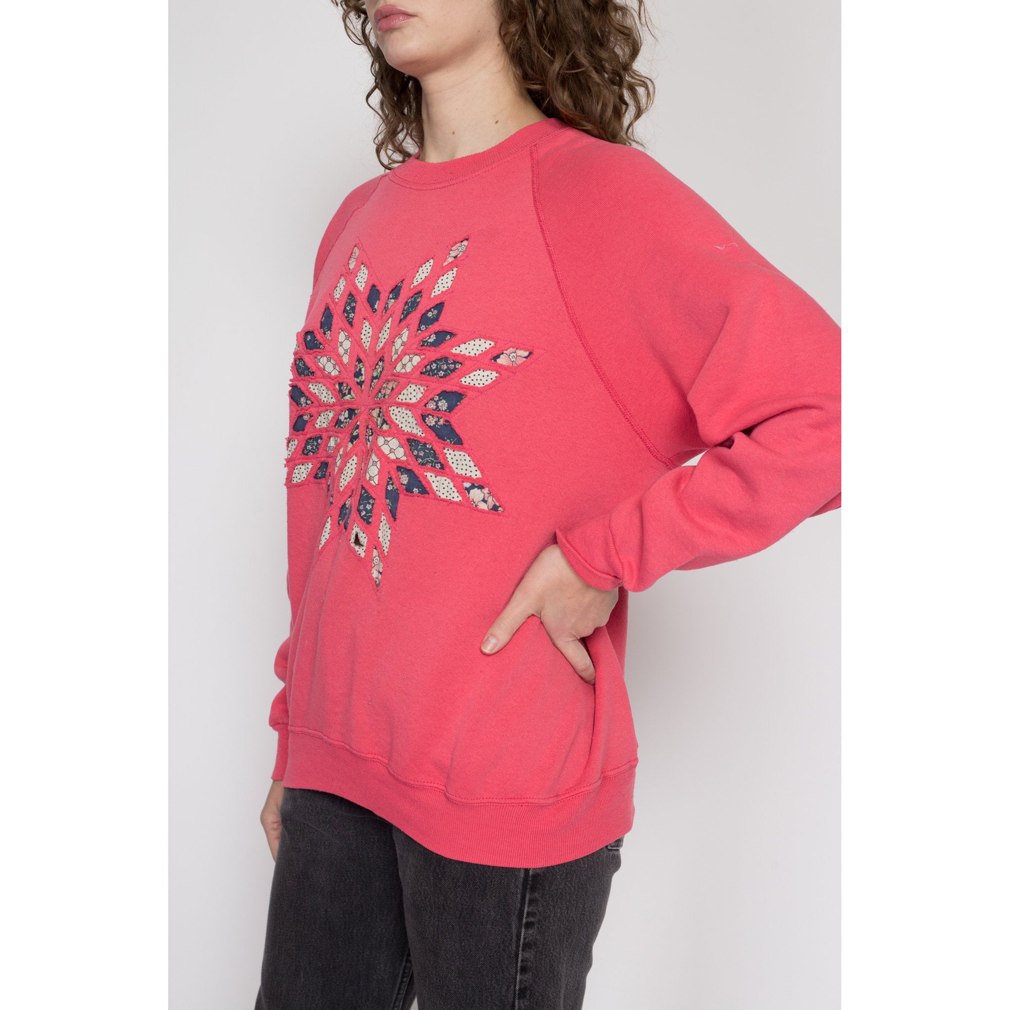 XL 90s Quilted Snowflake Graphic Sweatshirt