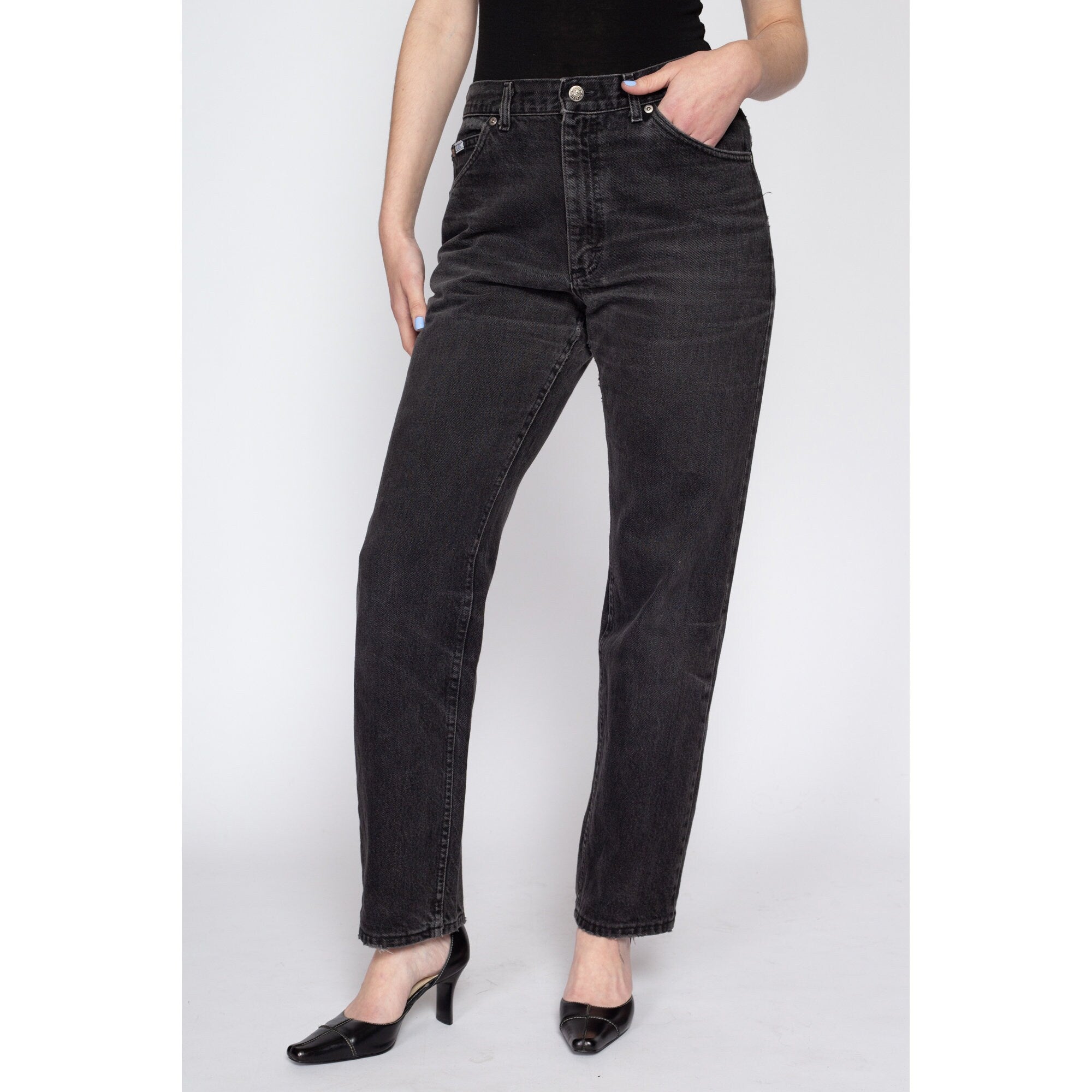 Free People Slim Boyfriend Jeans in Faded Black Size 31 shops