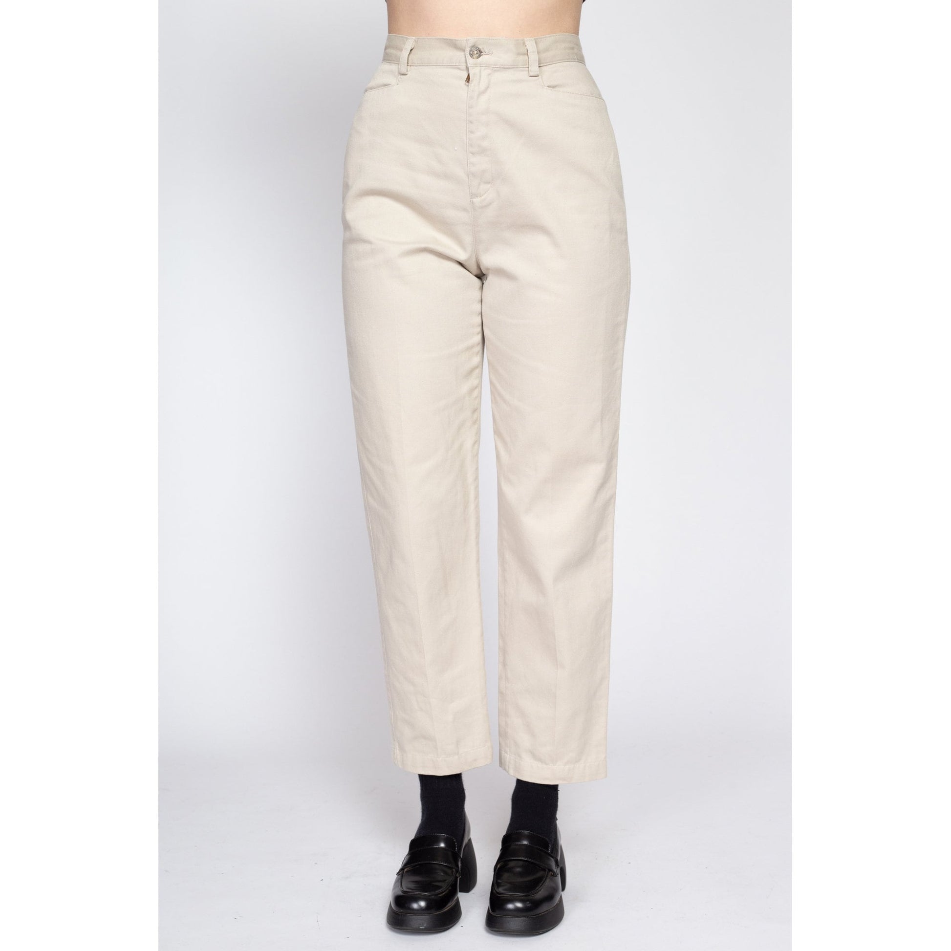 Small 90s Liz Claiborne Cotton Khaki High Waisted Pants 26.5