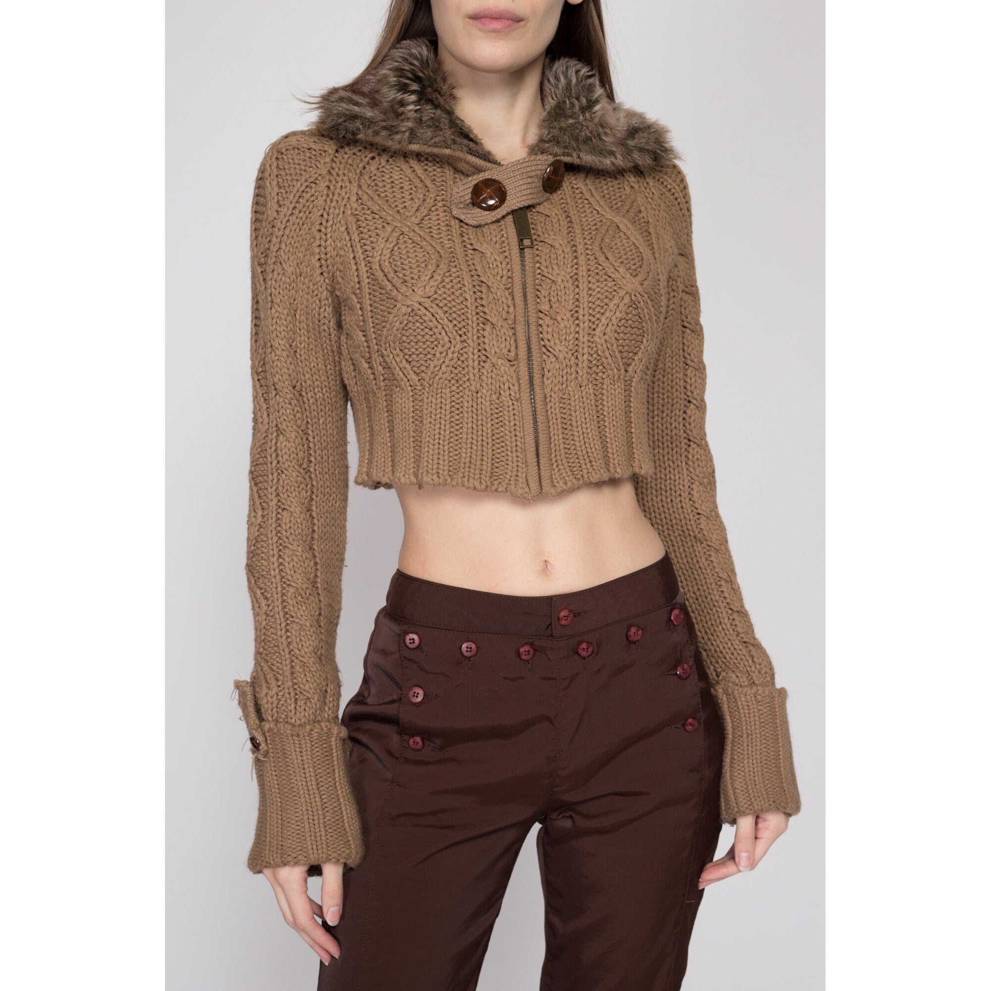 Cropped on sale sweater jacket