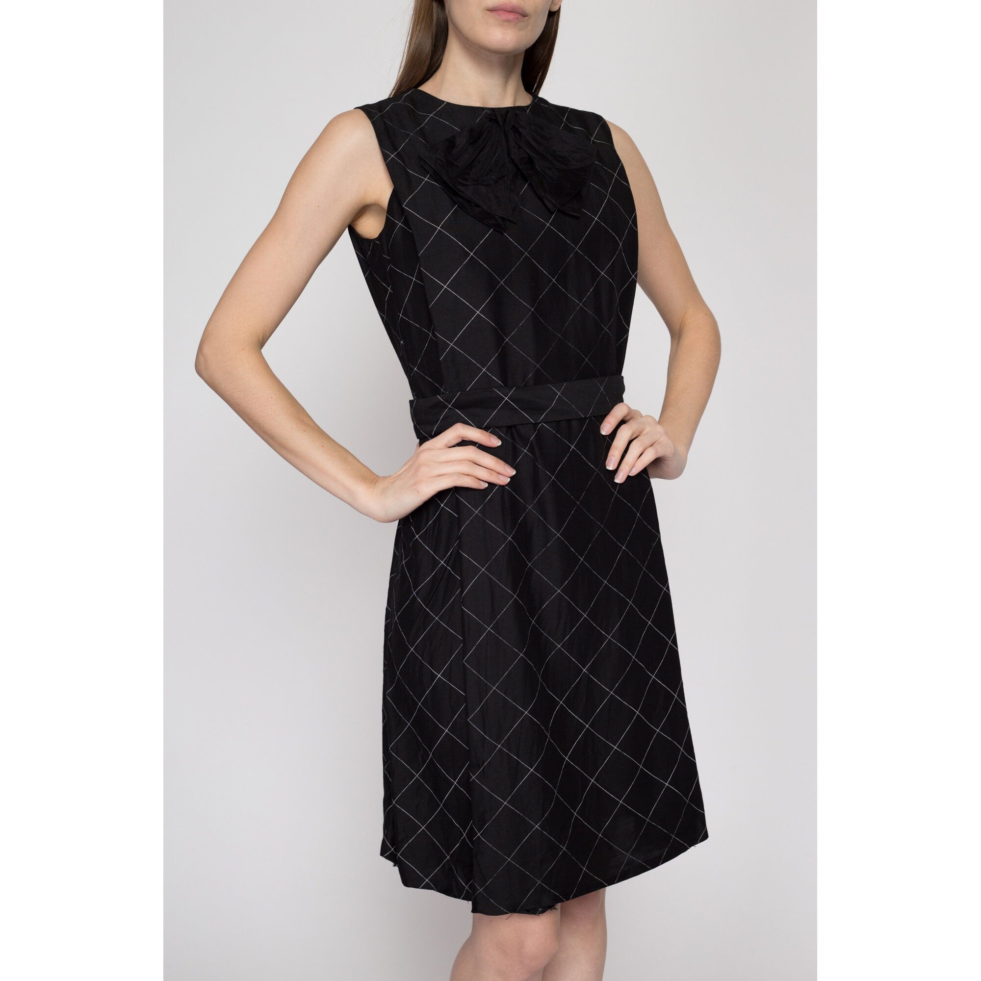 Black and hotsell white grid dress