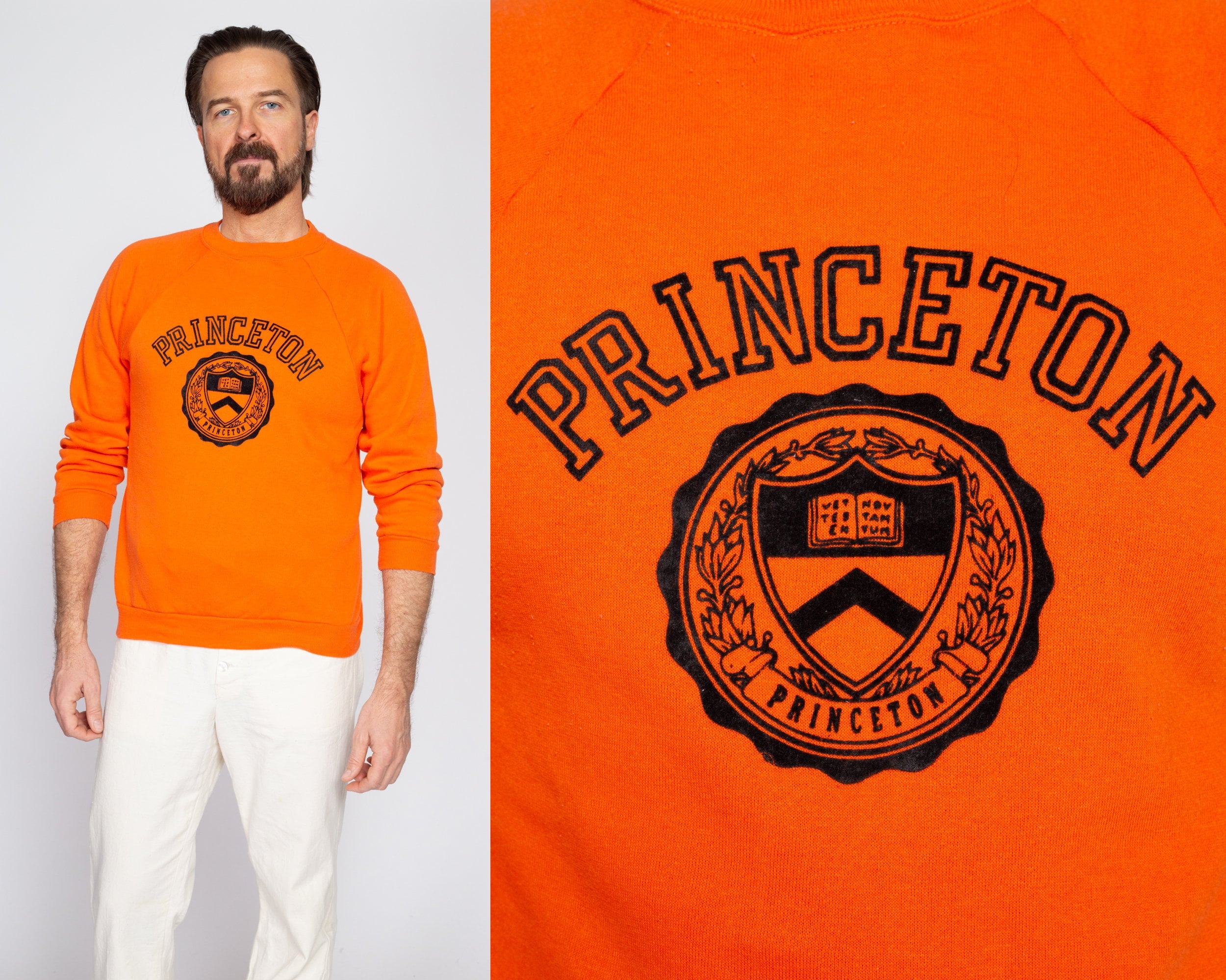 Small 70s 80s Princeton University Raglan Sweatshirt Flying Apple Vintage